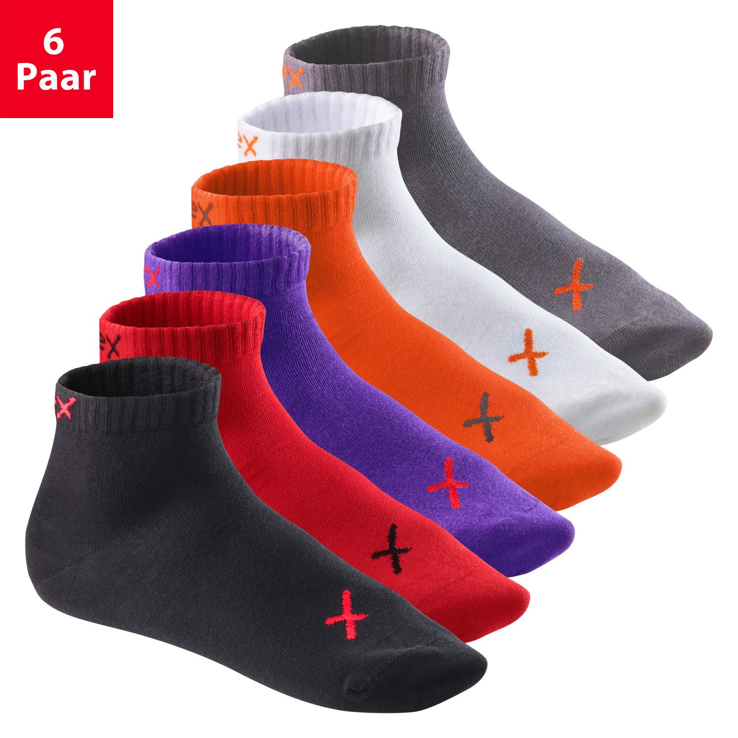 Kurzsocken Lifestyle Kurzschaft Socken für Damen & Herren (6 Paar) Sneaker
