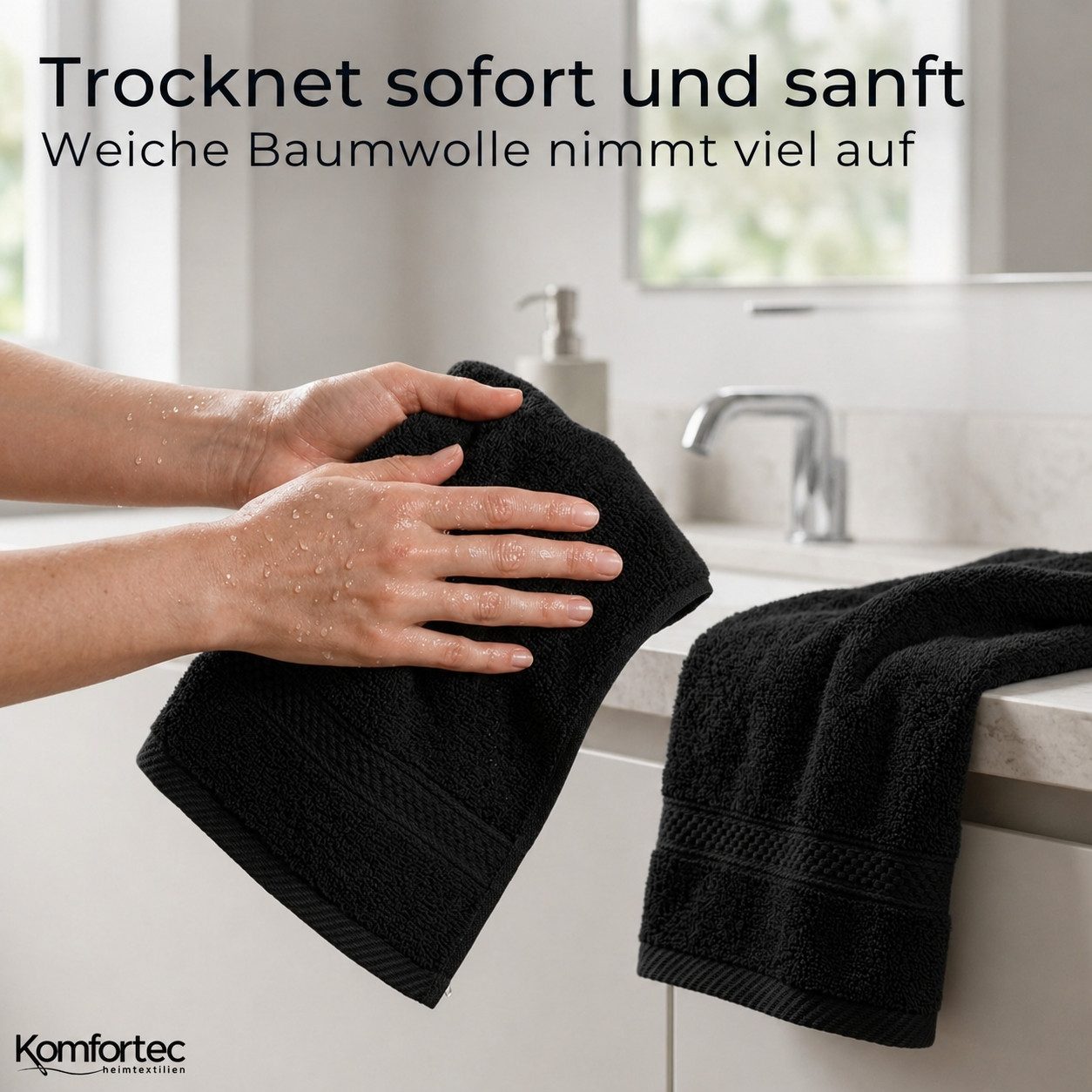 Komfortec Gästehandtücher Set aus 100% Baumwolle, (12-St) – Bild 5 von 5