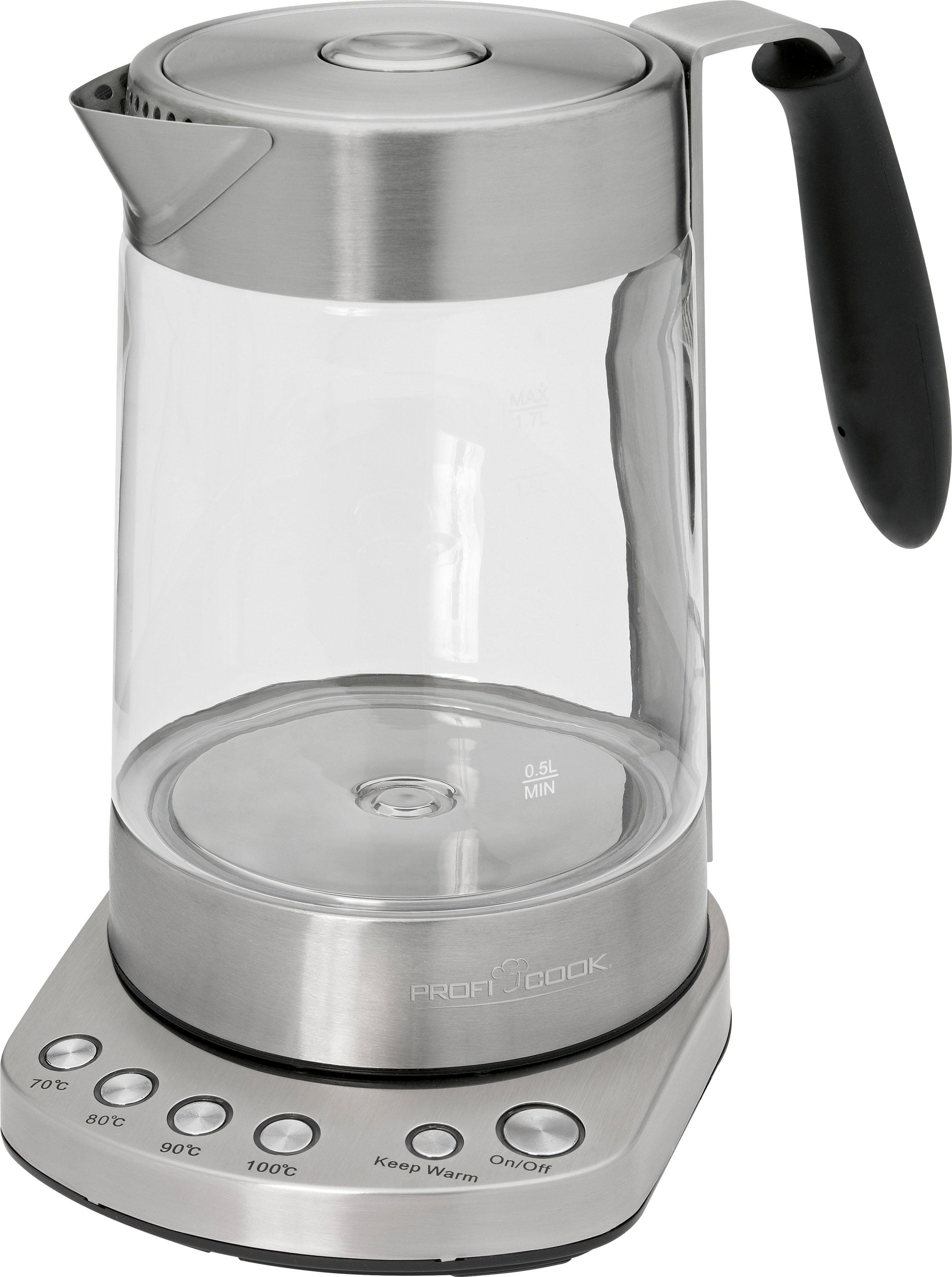 mit G, 1,7 Wasserkocher PC-WKS W, 3000 ProfiCook 1020 l, Teefunktion