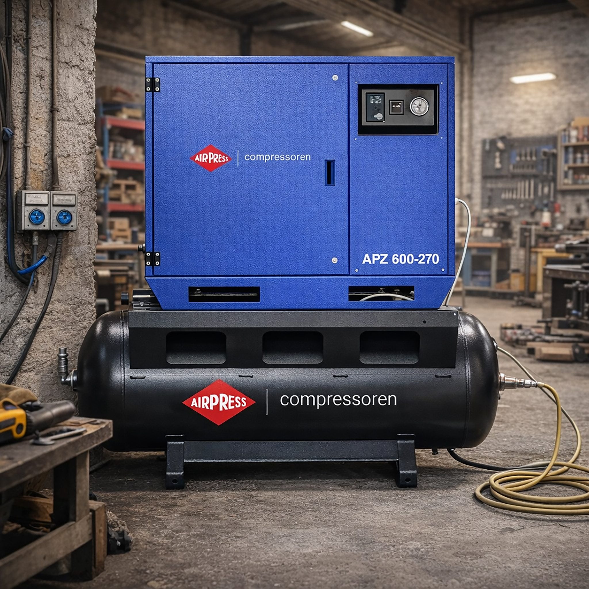 Airpress Kompressor Flüsterkompressor APZ 600-270 10 bar 270L K28 5.5 PS 34351, max. 10 bar, 270 l, sehr leise