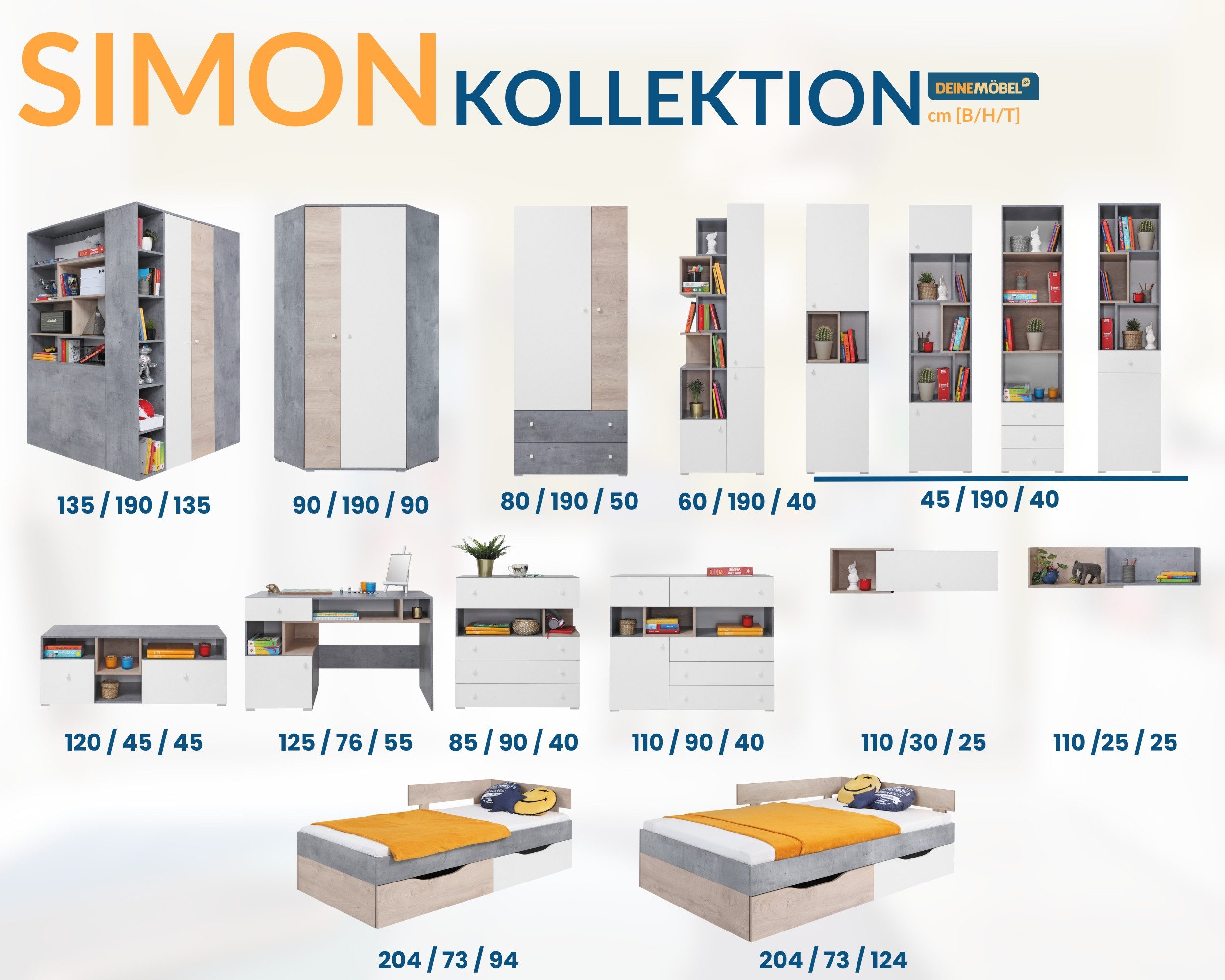 Deine Möbel 24 Hängeregal SIMON 14 Jugendmöbel Jugendzimmer Kinderzimmer