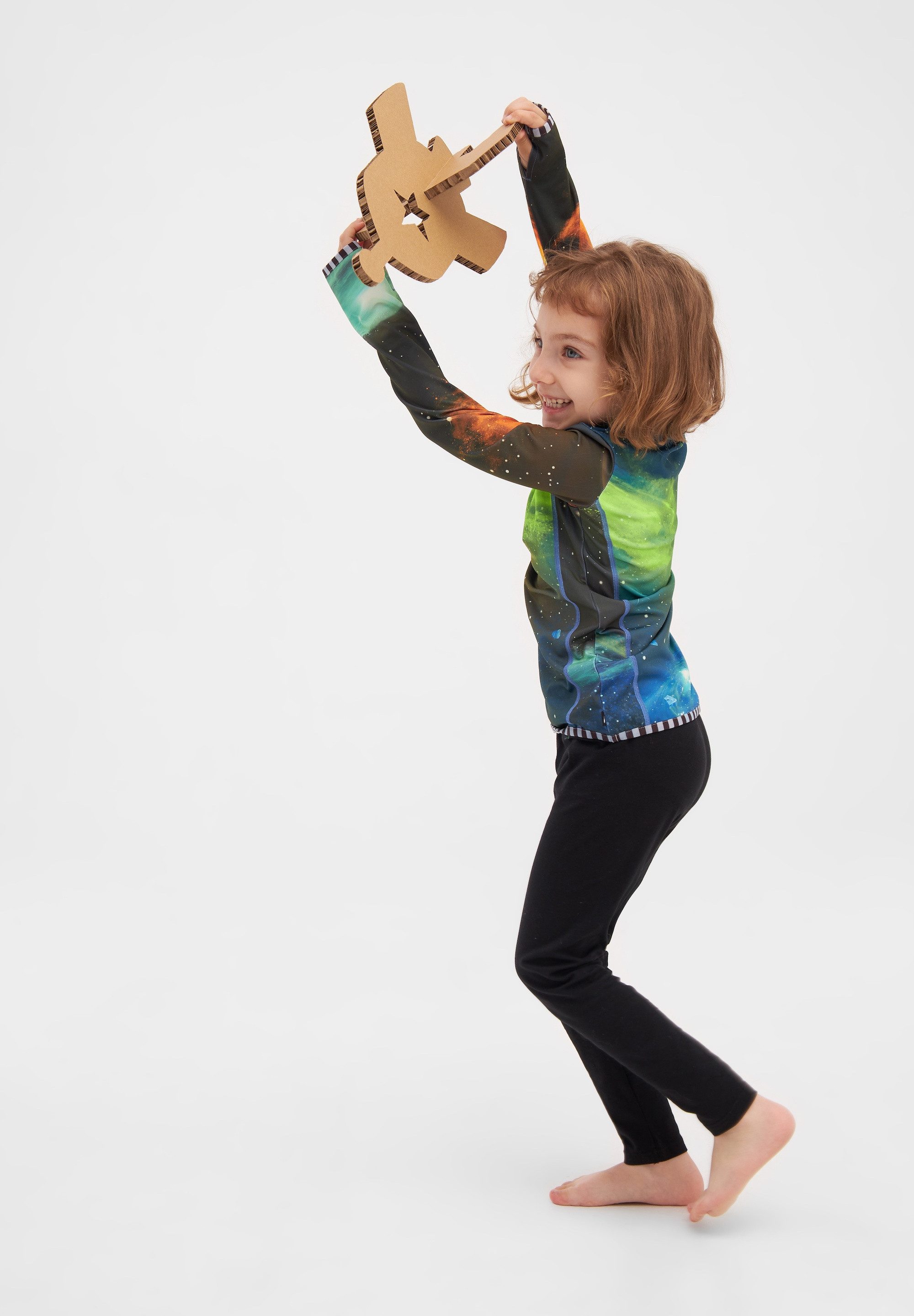 WeeDo Langarmshirt SPACE Feuchtigkeitsregulierendes Funktionsshirt für Kinder