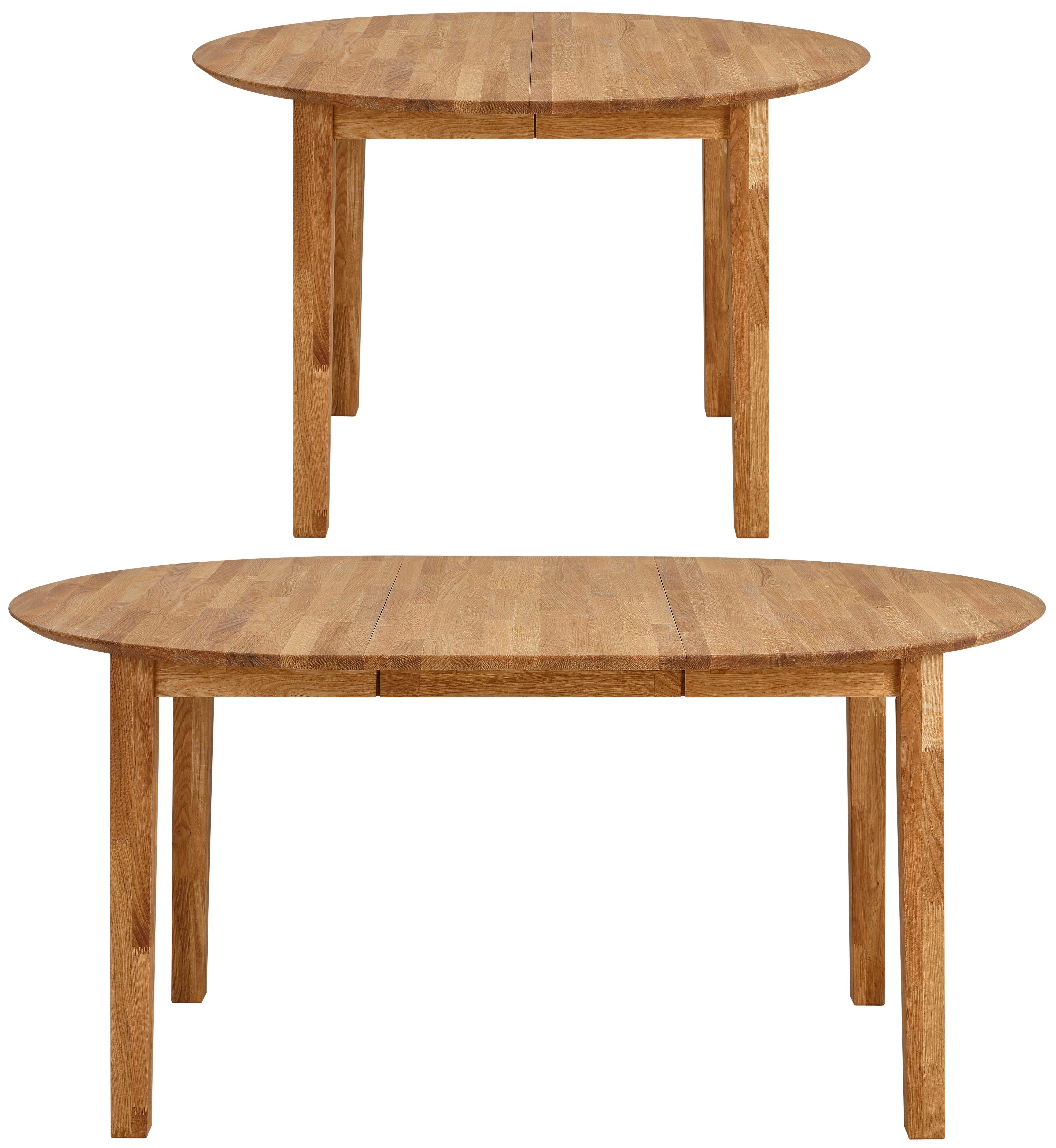 Home affaire Esstisch Time Massivholz FSC Holztisch, Durchmesser 120 cm, mit Auszugsfunktion, Küchentisch, Bestseller