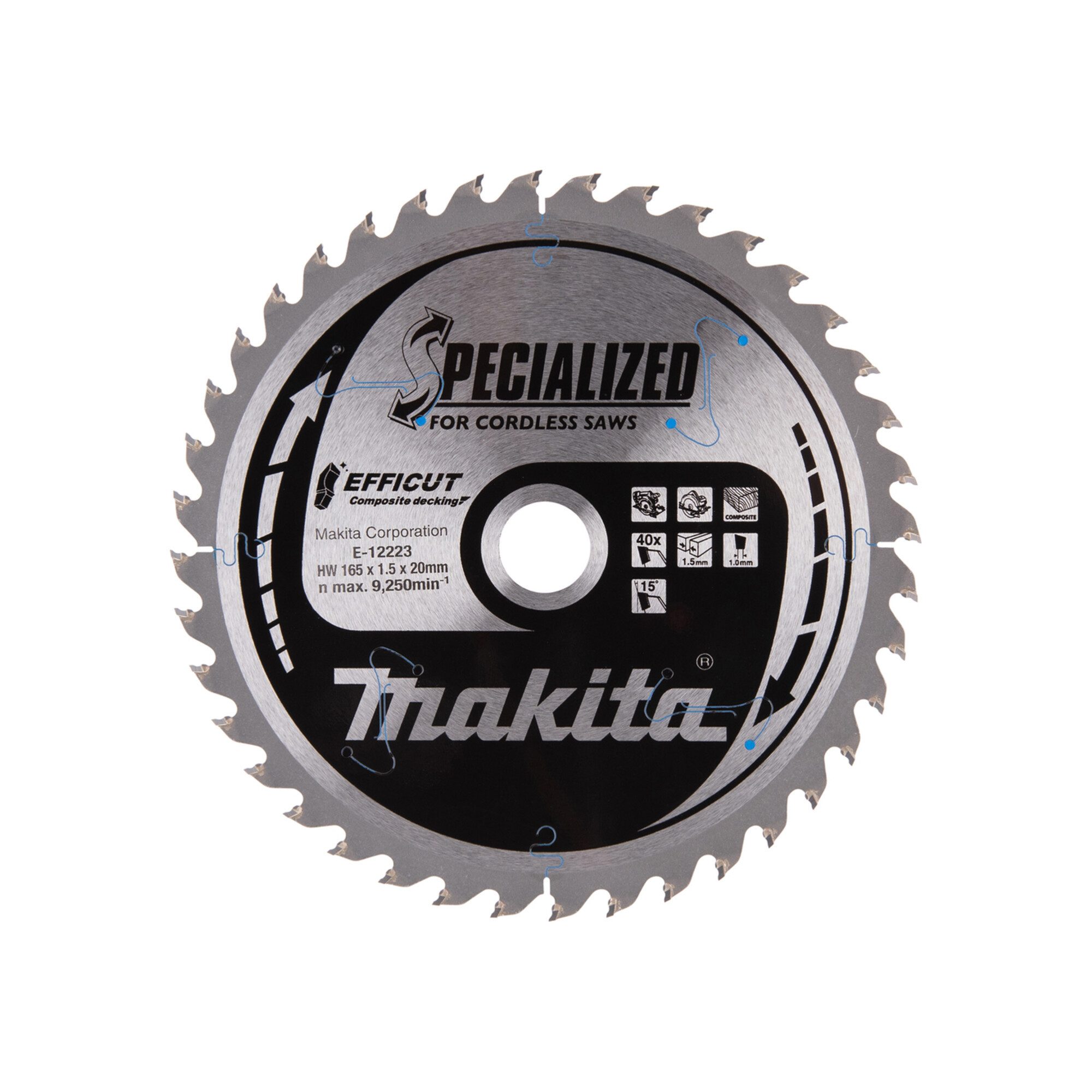 Makita Kreissägeblatt Makita Sägeblatt 165x1,5x20, 40Z EFFICUT WPC/Holz
