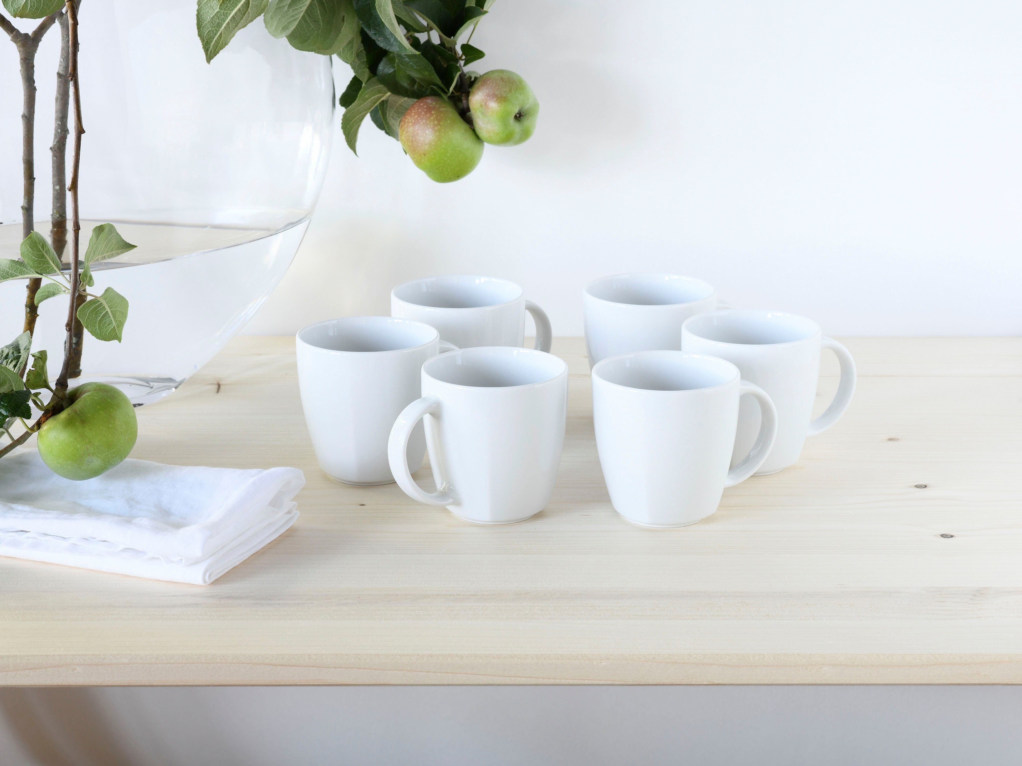 CreaTable Becher Victoria, 6-tlg., Porzellan, 300 ml, 6-teilig