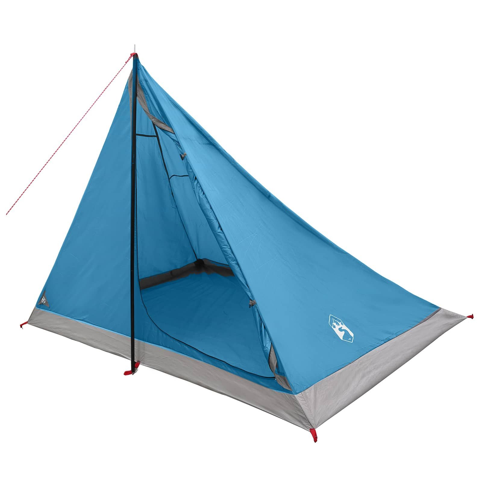 vidaXL Kuppelzelt Trekkingzelt Blau 4-Personen 185T Polyester mit PU-Beschichtung, (1 tlg)