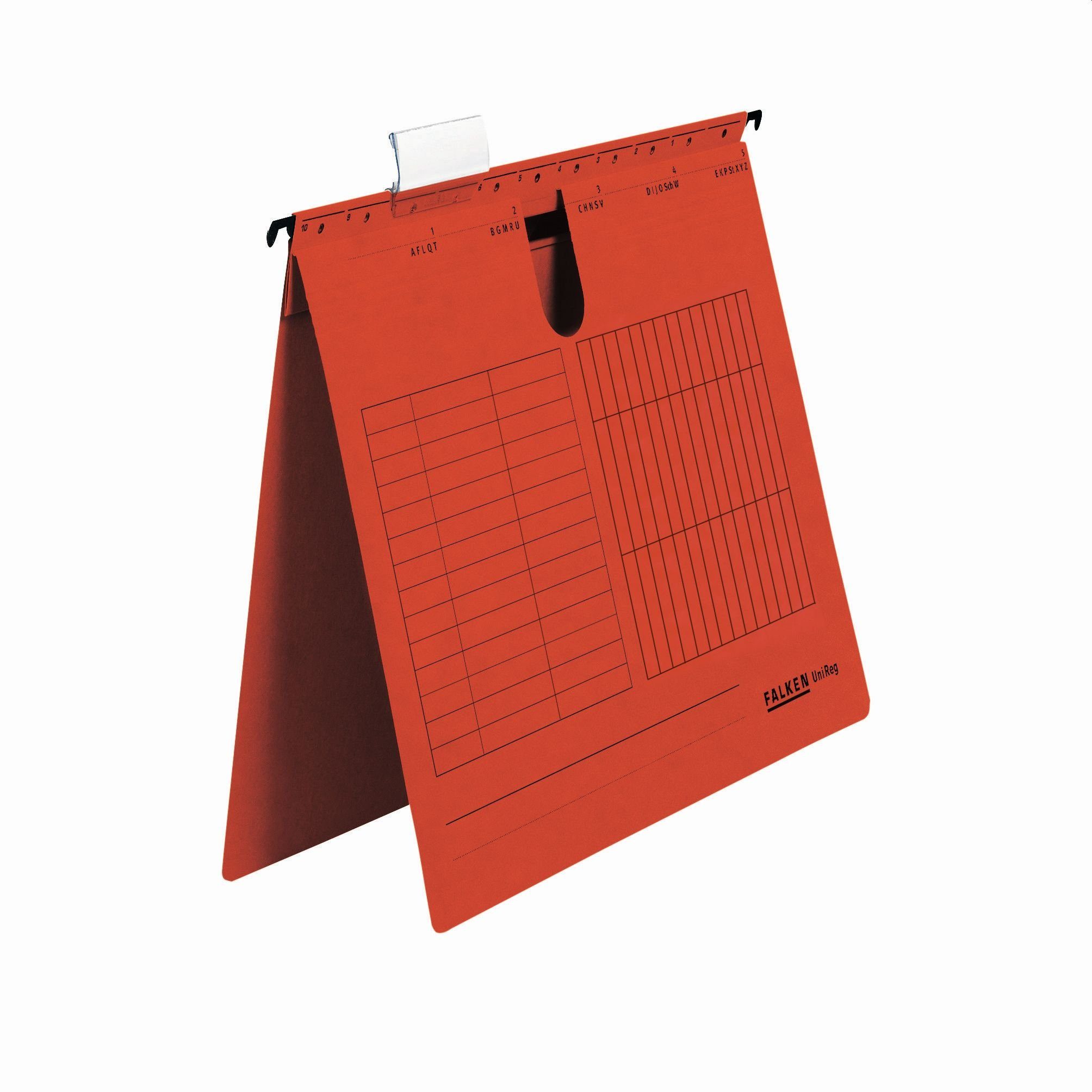 Falken Schreibmappe Hängehefter UniReg - A4, 230 g/qm, kfm. Heftung, Manila-RC-Karton, rot