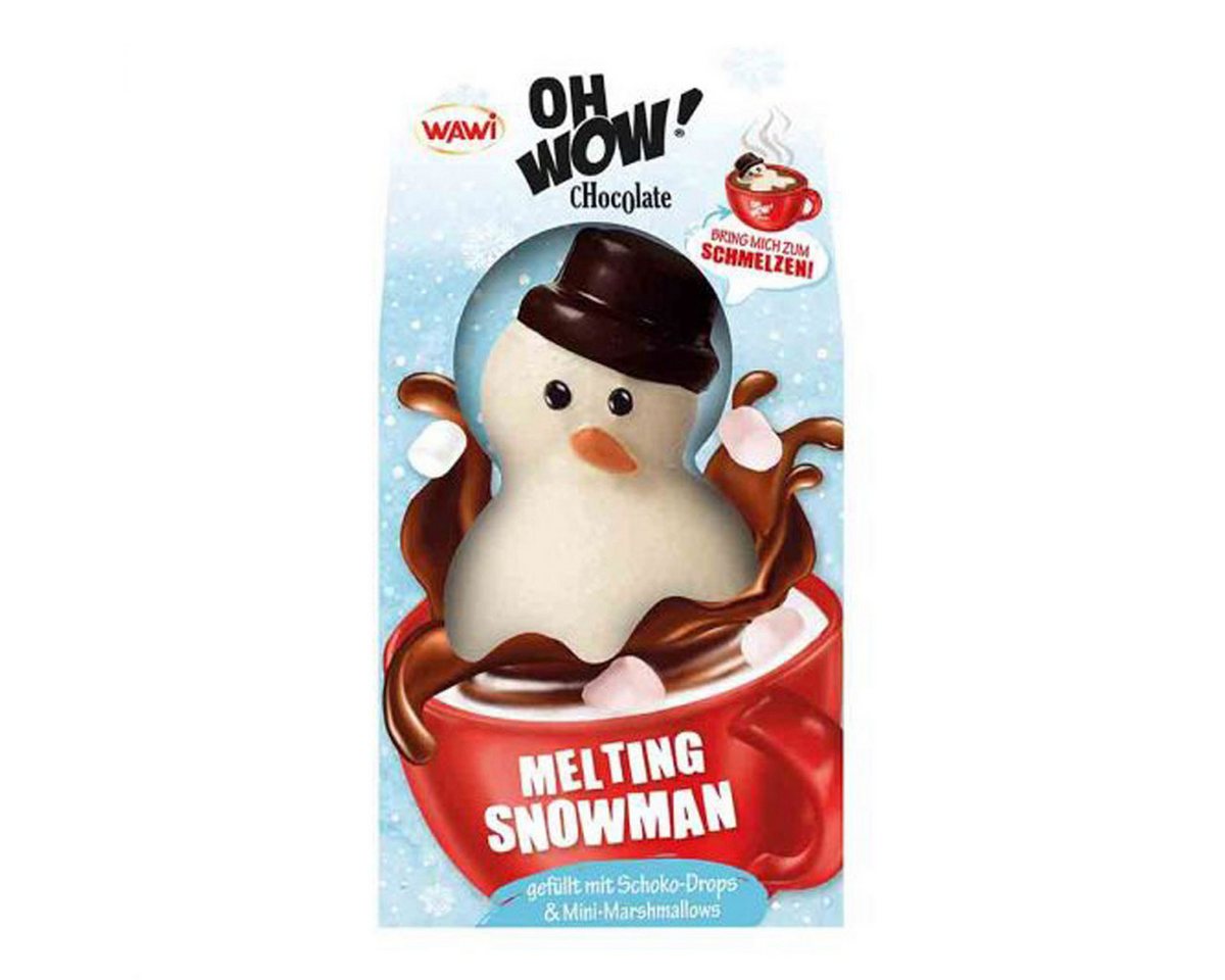 WAWI Schokolade, OH WOW Chocolate Melting Snowman weißer Schokolade Drops 75g
