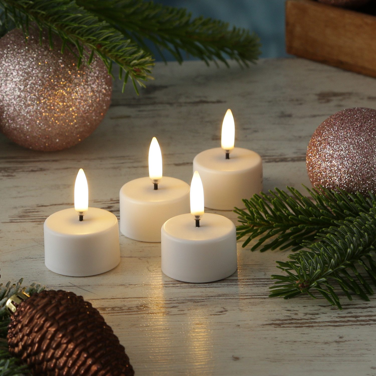 UYUNI Lighting LED-Kerze LED Mini Teelichter 4 Stück aufladbar 4cm Timer Au günstig online kaufen