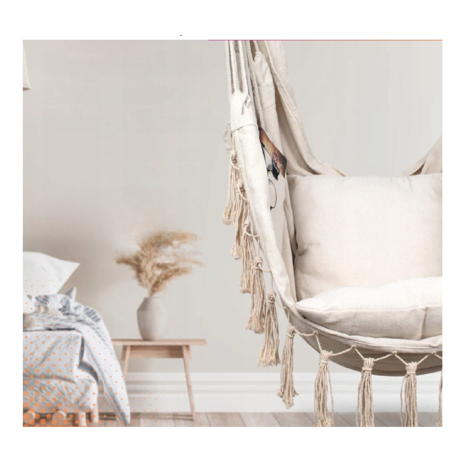 QLS Hängesessel Boho-Stil 130x100 cm, mit günstig online kaufen