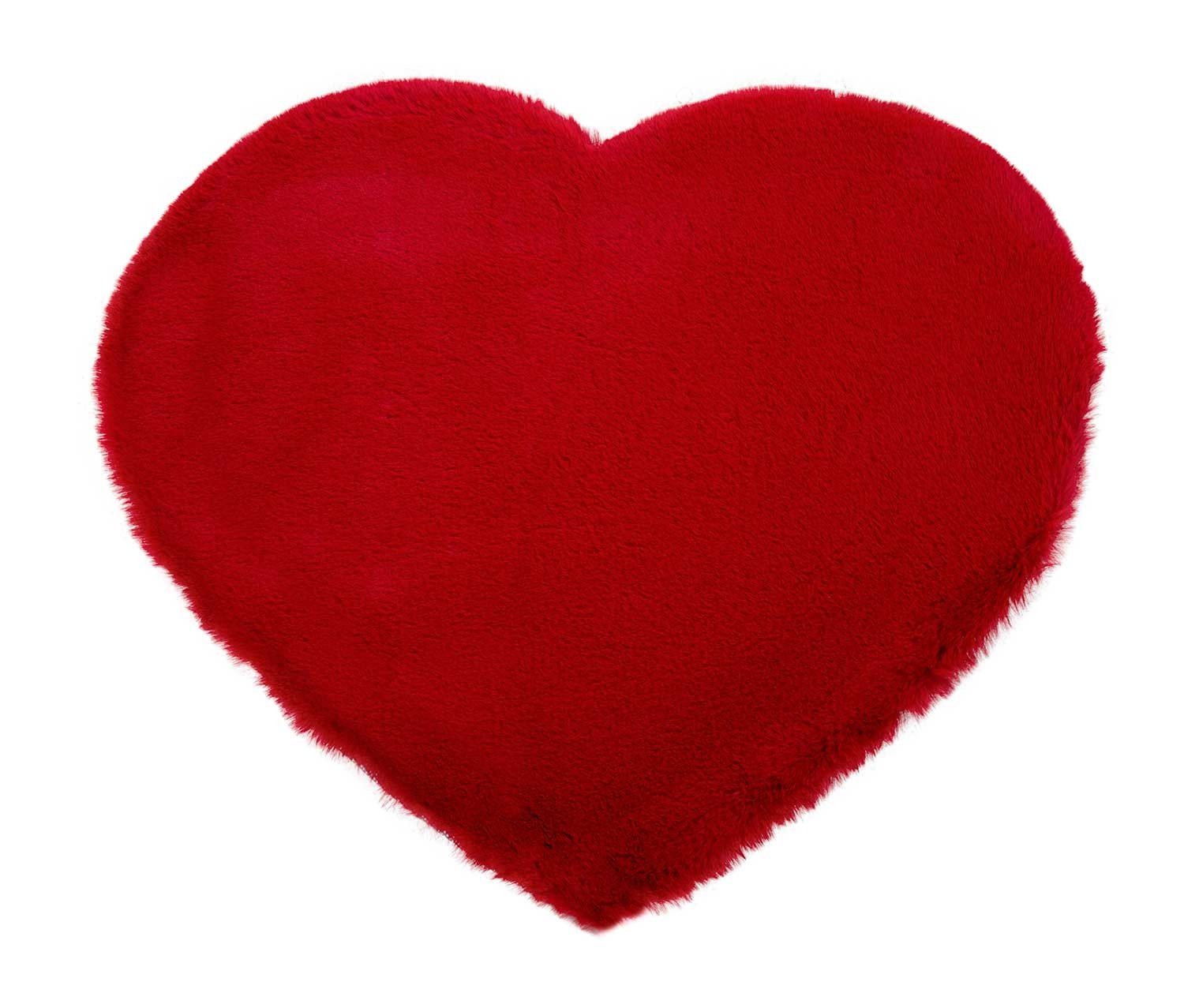 KARPI Fellteppich HEART, Rot, 63 x 50 cm, Herzform, Polyester, Herzform, Höhe: 20 mm