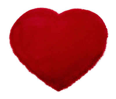 Fellteppich HEART, Rot, 63 x 50 cm, Herzform, Polyester, KARPI, Herzform, Höhe: 20 mm