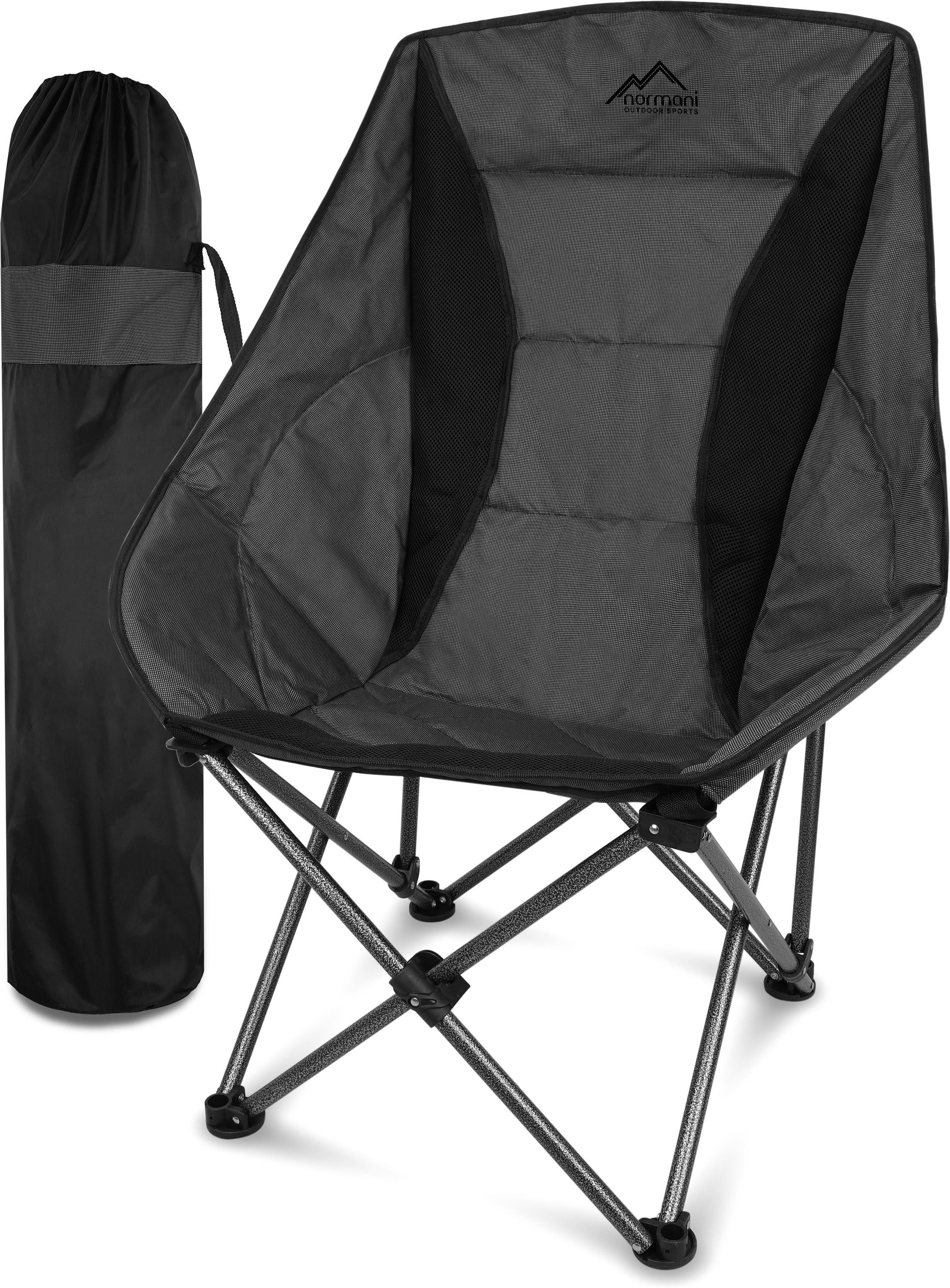 normani Campingstuhl Campingsessel Ontario, Campingstuhl Angelstuhl mit Getränkehalter - Gartenstuhl bis zu 150 kg