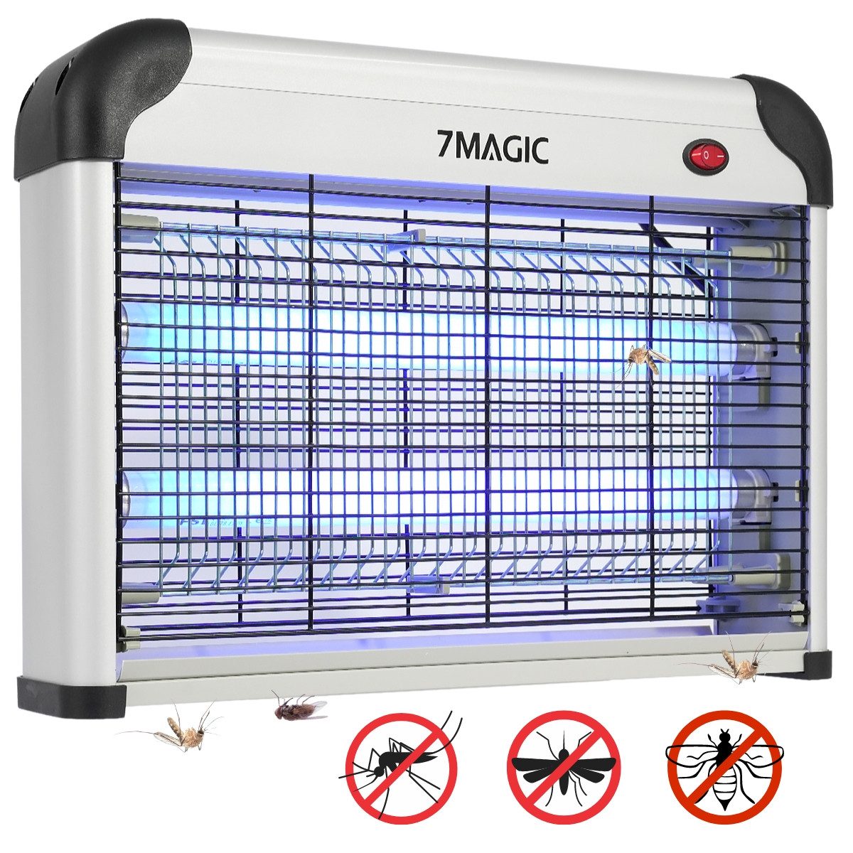 7MAGIC Ultraschall-Tierabwehr, Insektenvernichter Elektrisch, Elektrischer Fliegenfänger Innenbereich, Mosquito Killer, Sicher, energieeffizient und für Mutter und Baby geeignet