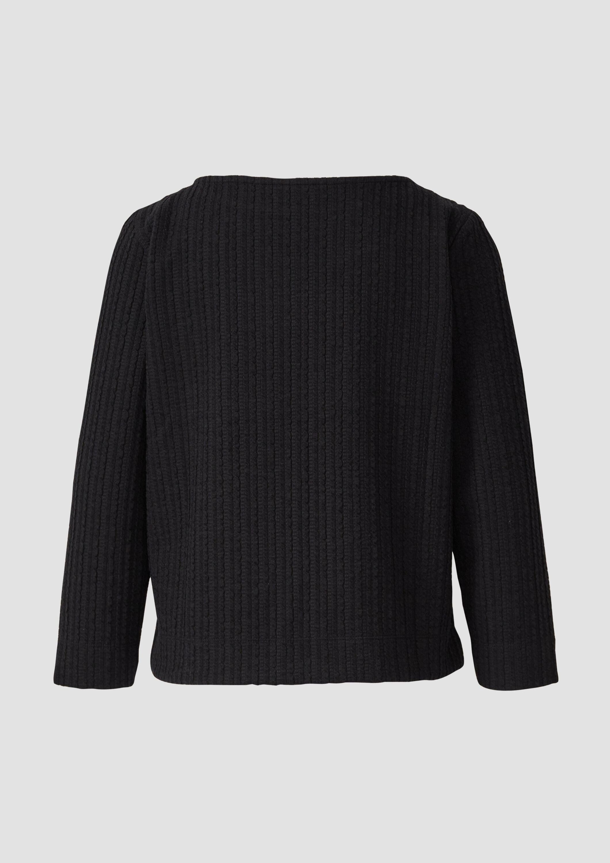 s.Oliver 3/4-Arm-Shirt T-Shirt Strukturiertes Shirt mit verkürztem Ärmel günstig online kaufen