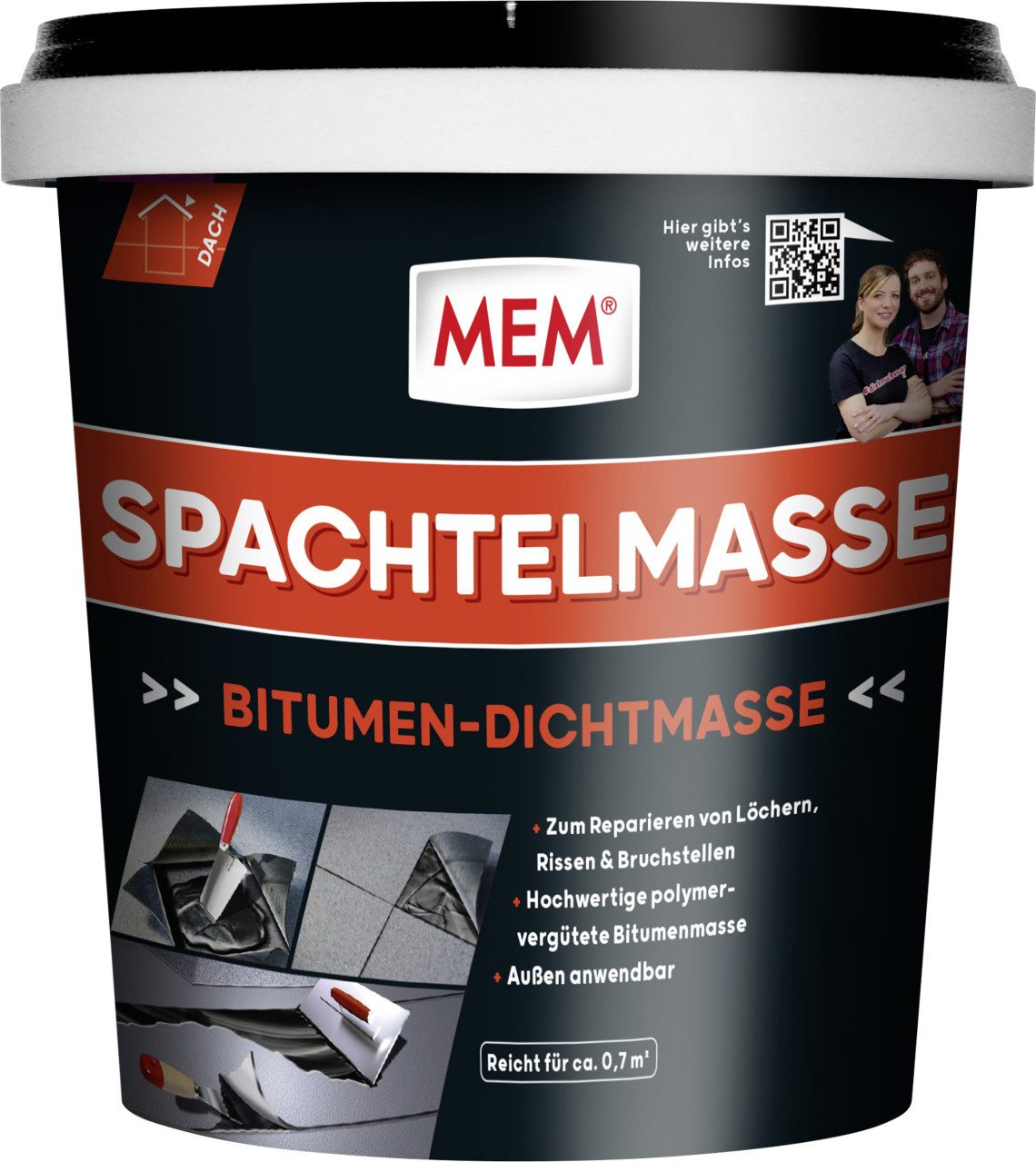 MEM Bauchemie Dichtungsband MEM Bitumen Spachtelmasse 1 kg