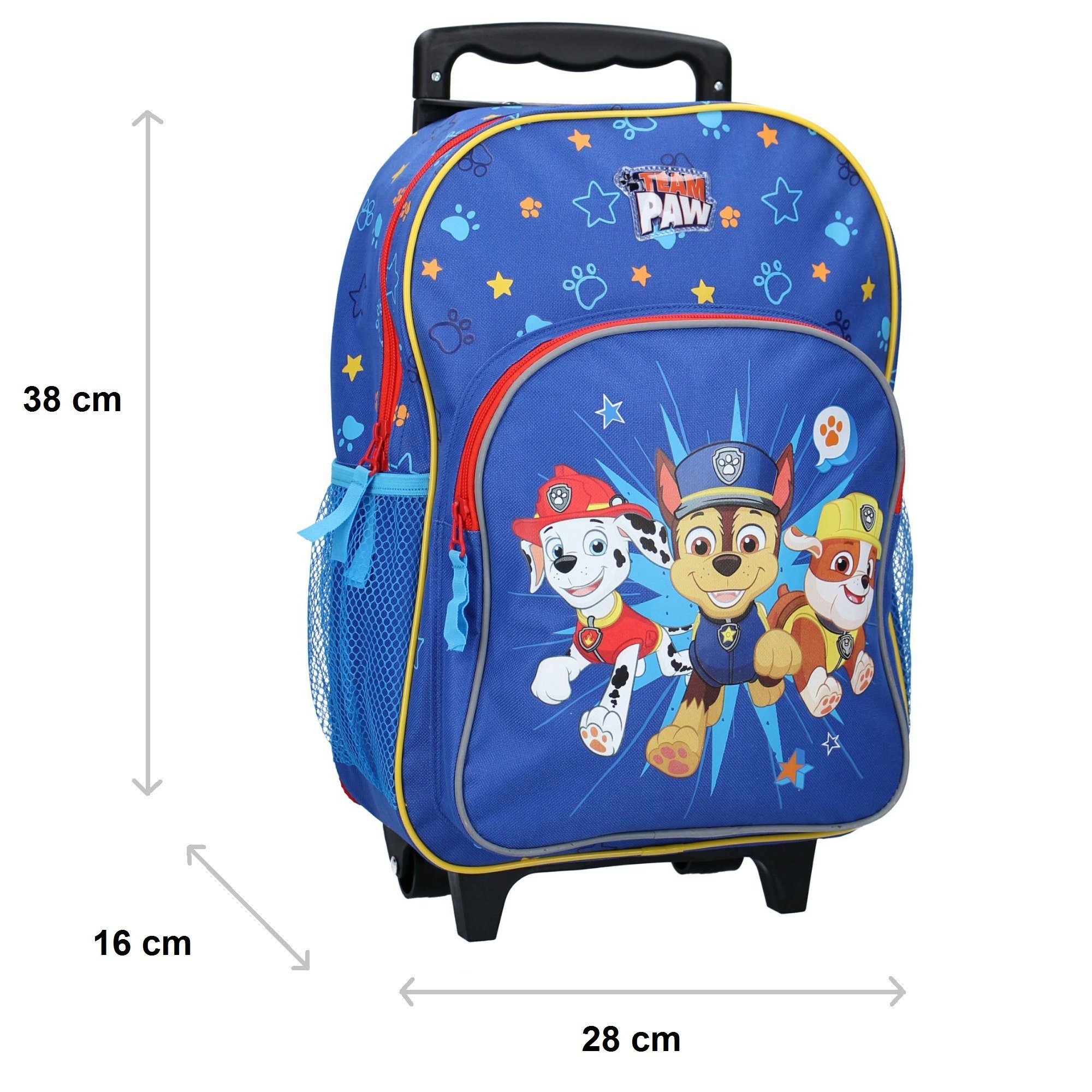 Vadobag Kinderrucksack PAW PATROL Trolley Kinder Rucksack Teamwork Reisekoffer, 38 cm, blau (520-1391), Handgepäckkoffer