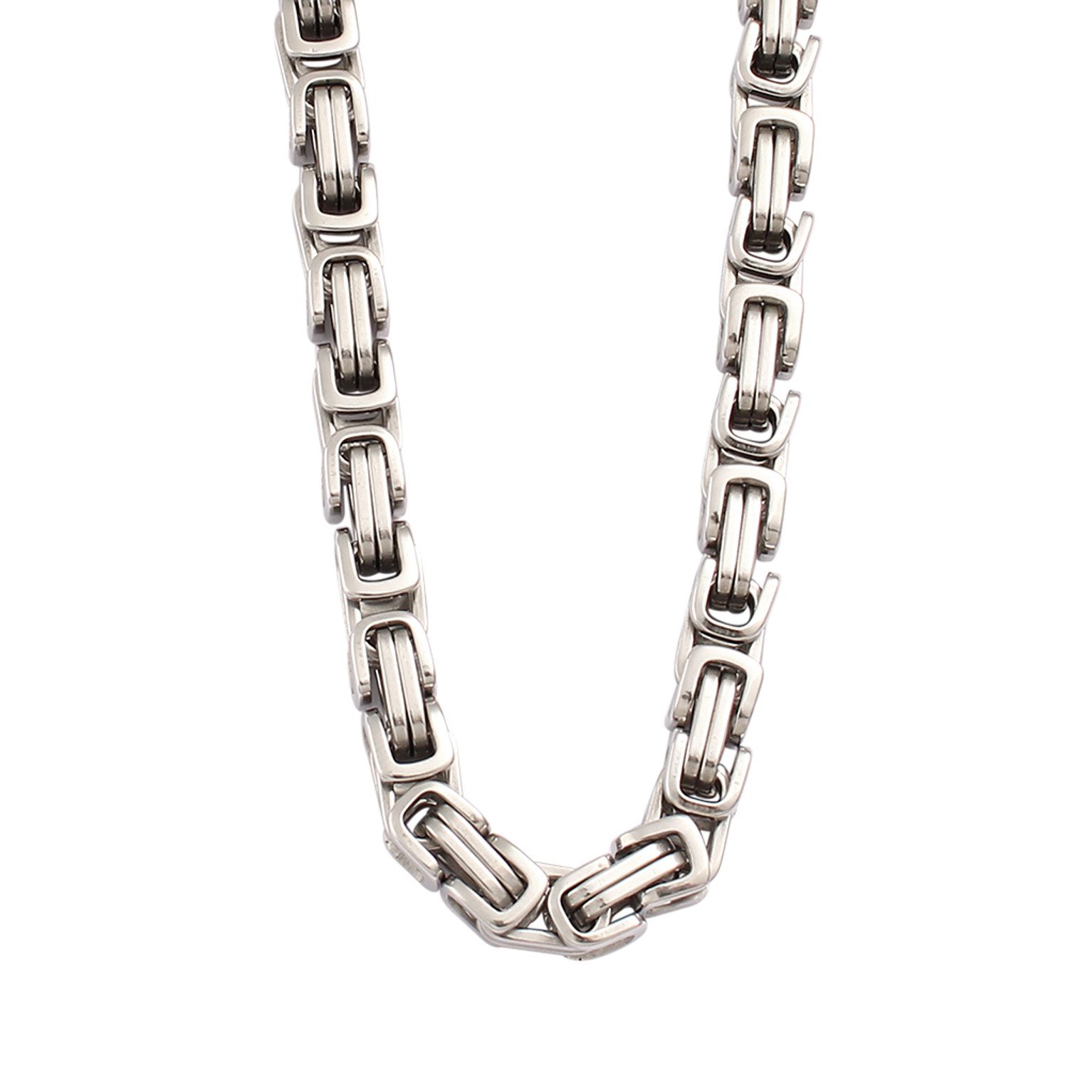 KARMA Königskette Herren Damen Silber Edelstahl 45+4 cm 4/5/6/8 mm PVD-beschichtet (Halskette Damen und Herren, 1-tlg., einstellbar - Lieferung im Schmuckbeutel), Kette Herren wasserfest antiallergisch Karabinerverschluss robust