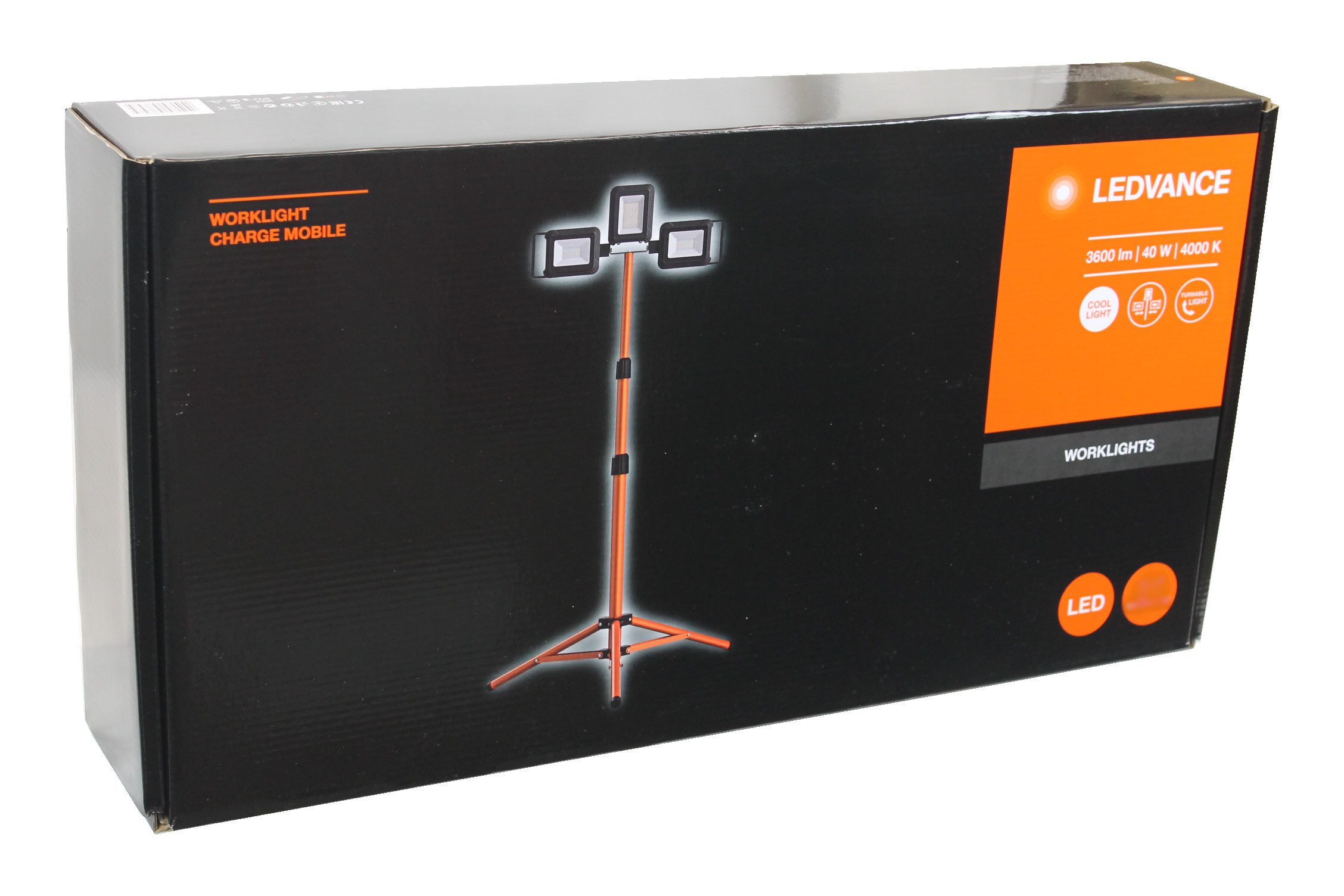 Ledvance LED Arbeitsleuchte Worklight TRIPOD LED-Arbeitsleuchte mit Stativ und drei Strahlern, LED fest integriert, 4000K kaltweiß, IP54