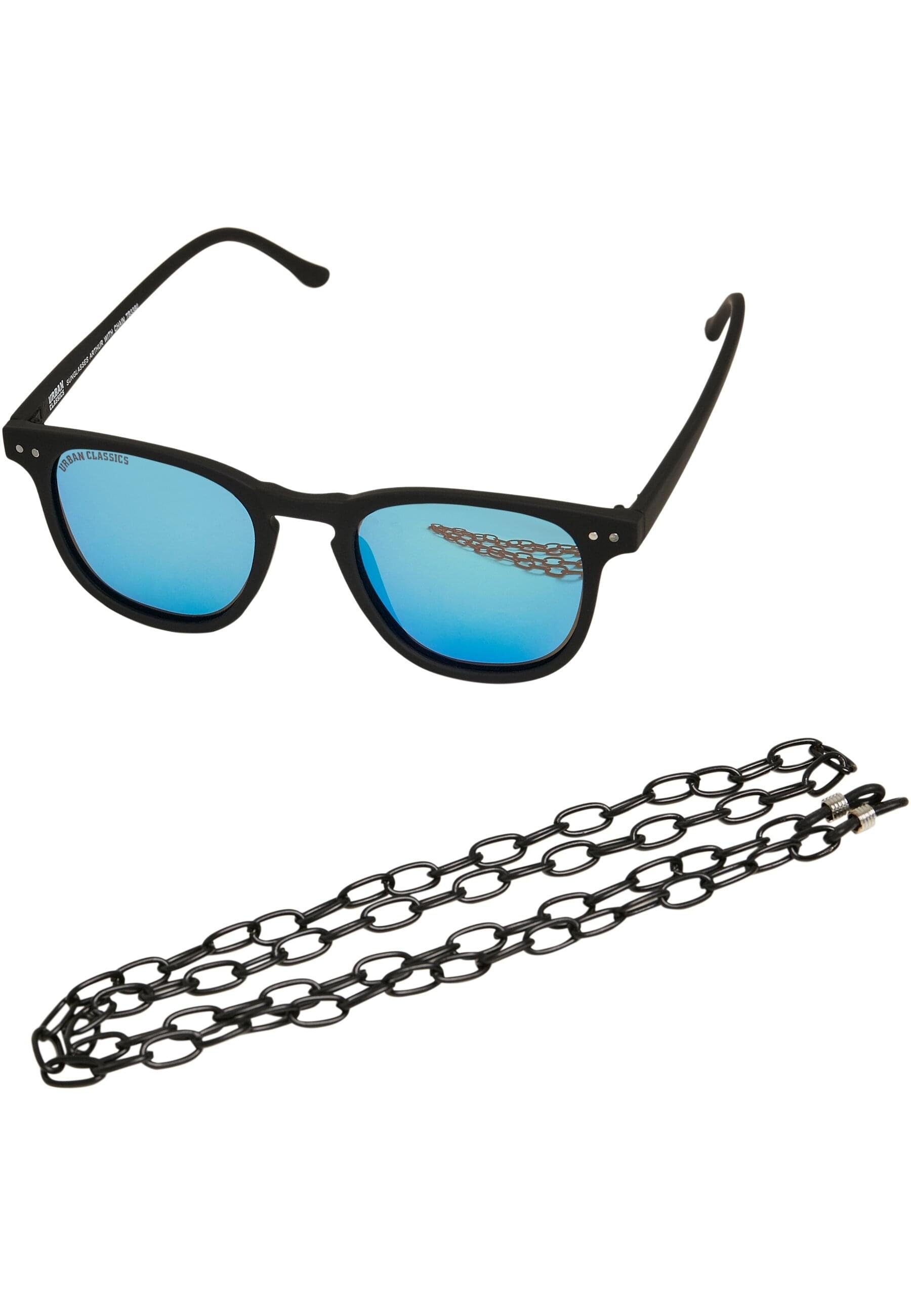 URBAN CLASSICS Sonnenbrille Unisex Sunglasses Arthur black/blue Chain with