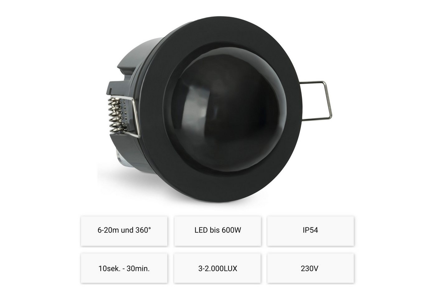 Thumbnail - SEBSON Bewegungsmelder Infrarot Sensor Außen IP54 Unterputz Decke 20m Reichweite 360°, (1-St), Innen und Außen geeignet,...
