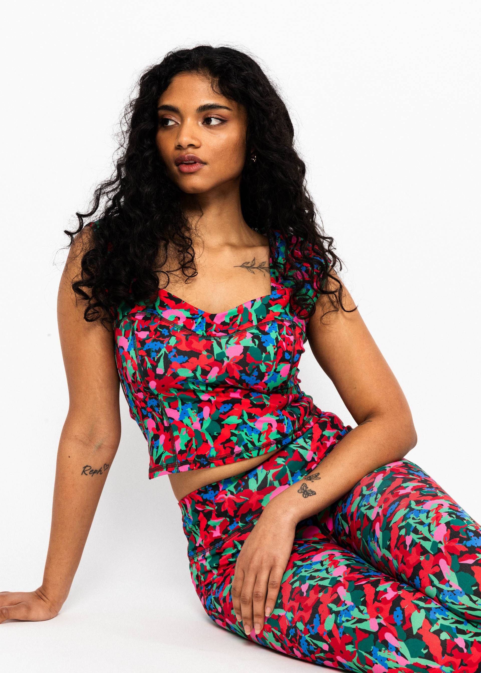 Blutsgeschwister Shirttop - Sportliches Damen Top - nachhaltiges Top - florales Tanktop - Yoga T
