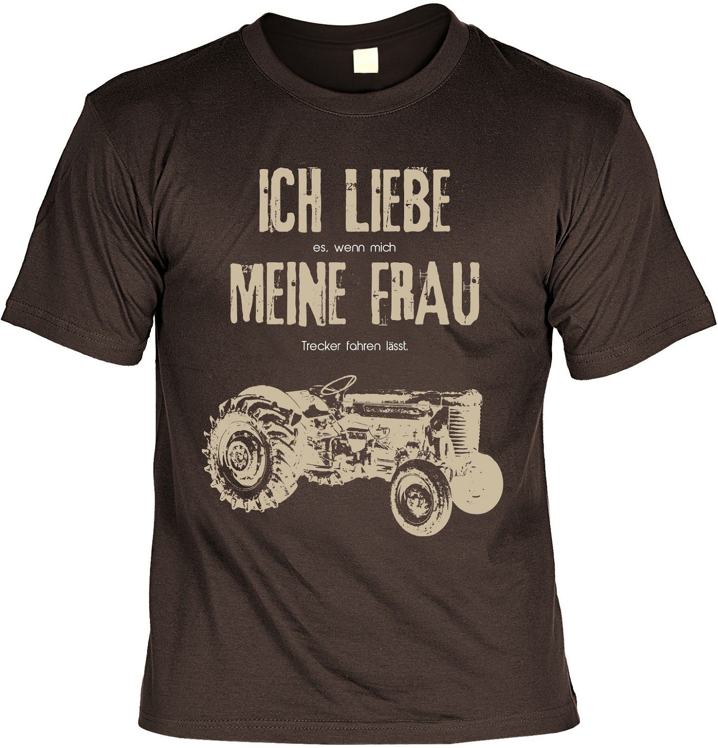 Bonvionn T-Shirt T-Shirt Funshirt - Ich liebe es wenn mich meine Frau Trecker Traktor fahren lässt - witziges Spruchshirt als Geschenk für den Traktorfahrer Vatertag Geburtstag Bauer Party Lustig Fun Bulldog Fan Traktor | T-Shirts