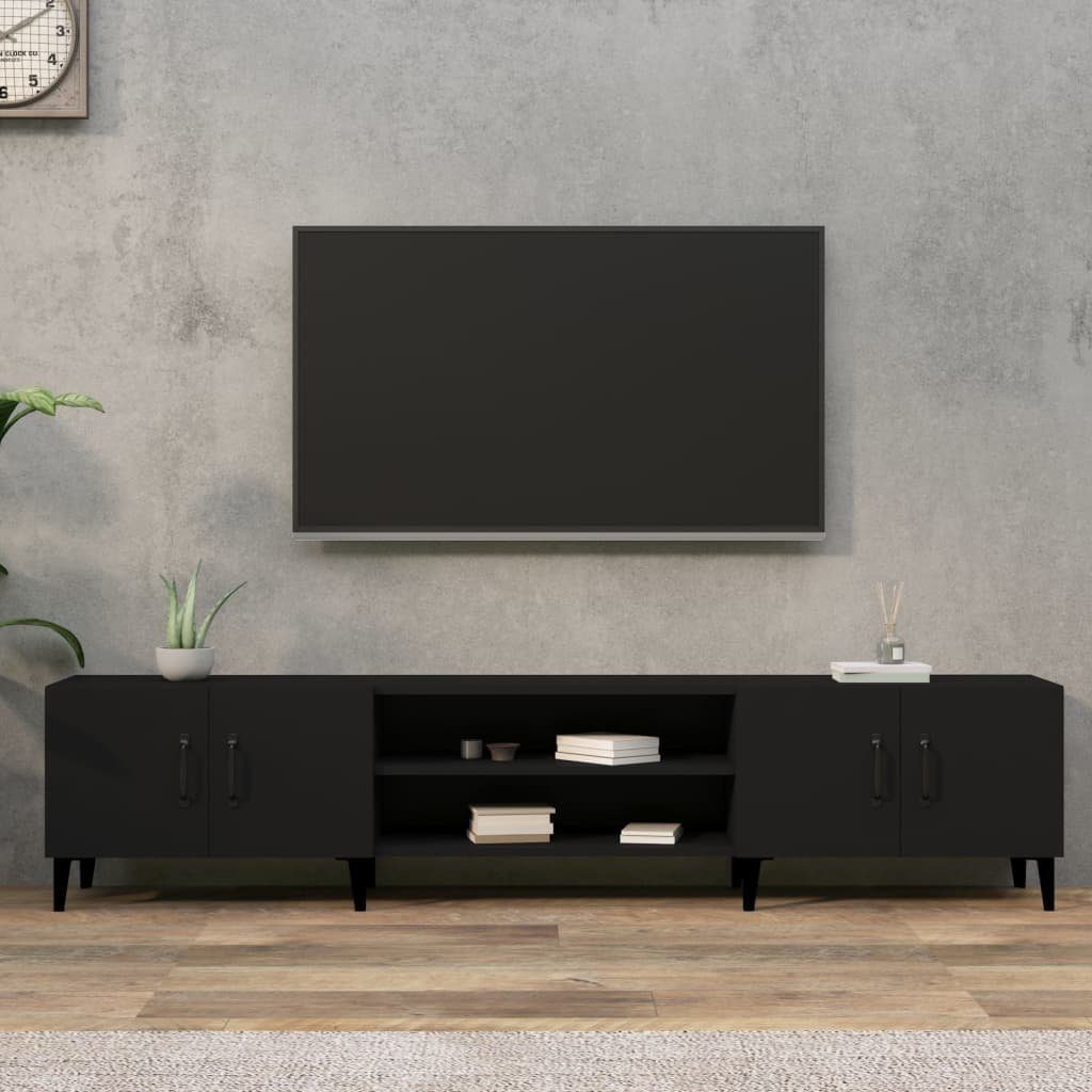 furnicato TV-Schrank Schwarz 180x31,5x40 cm Holzwerkstoff