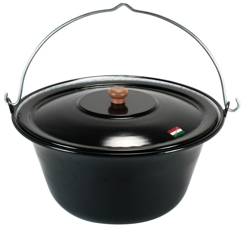 Grillplanet Holzkohlegrill Gulaschkessel 10 Liter mit Deckel, Set