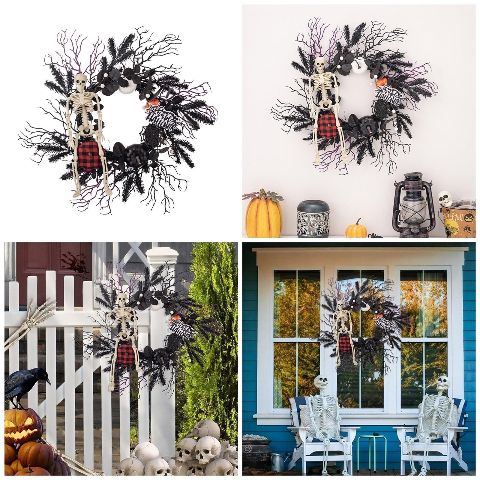 CLTYQ Dekoobjekt Halloween-Dekoration,Künstlicher Halloween Kranz mit günstig online kaufen
