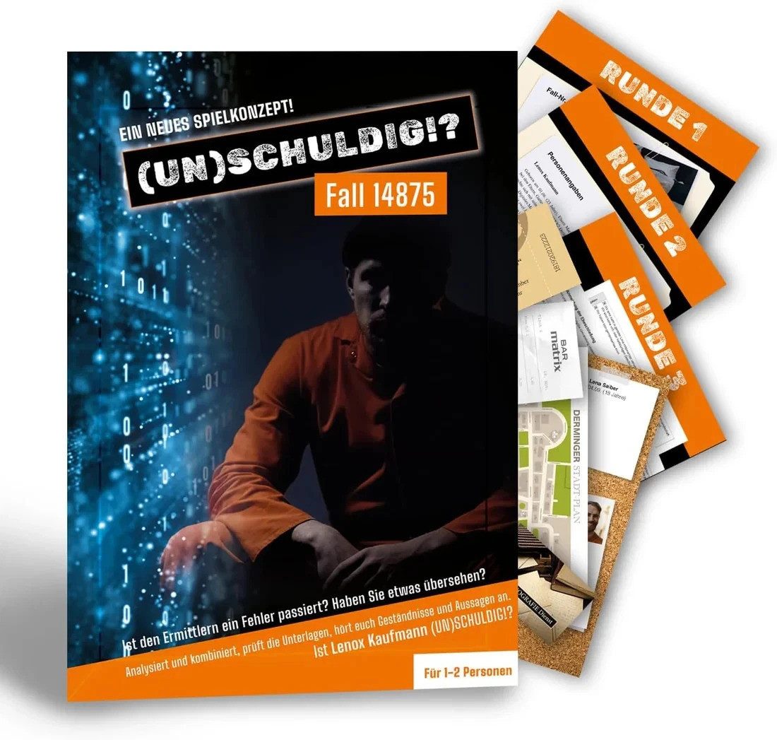 mitmach-krimi Spiel Fallakte, (Un) Schuldig!? – Krimispiel: Fall14875 Lenox Kaufmann