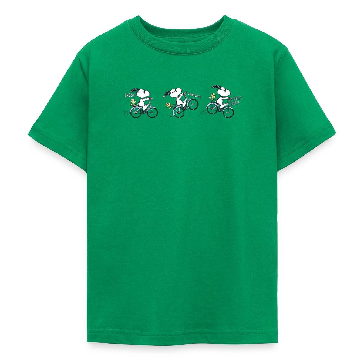 Spreadshirt T-Shirt Peanuts Snoopy Auf Fahrrad Teenager T-Shirt (1-tlg)