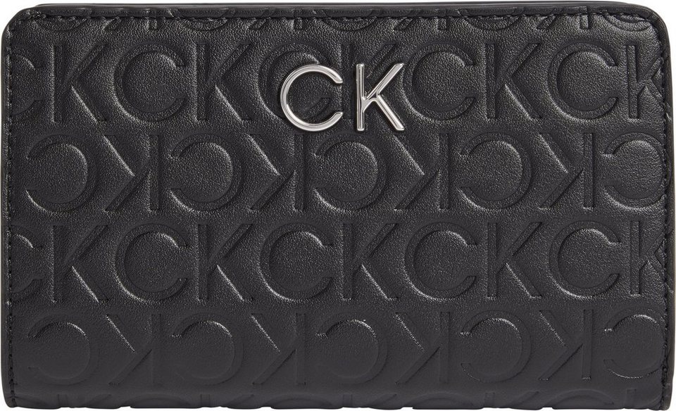 Calvin Klein Geldbörse RE-LOCK BIFOLD WALLET EMB MONO, mit Allover Logo  Prägung
