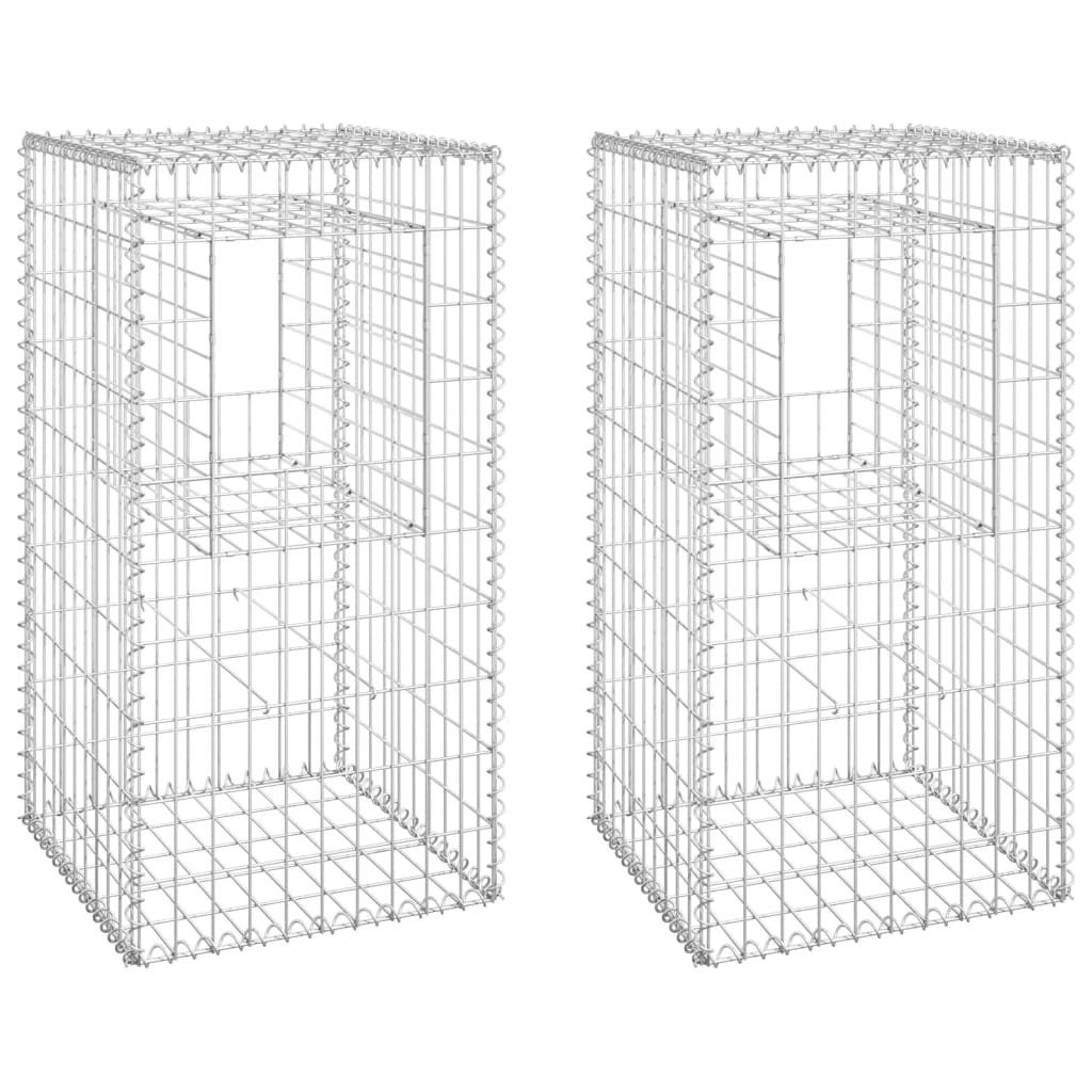 vidaXL Zaunpfosten Gabionensäulen 2 Stk. 50x50x100 cm Eisen, (2-St)
