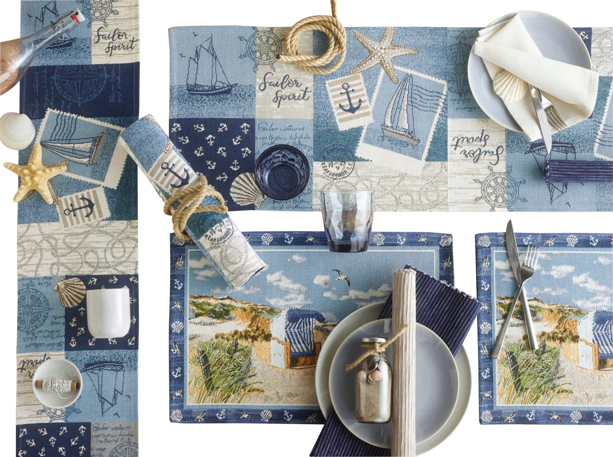 sander table + home Tischdecke Tischband "Sailor Patch", Gobelin Motiv