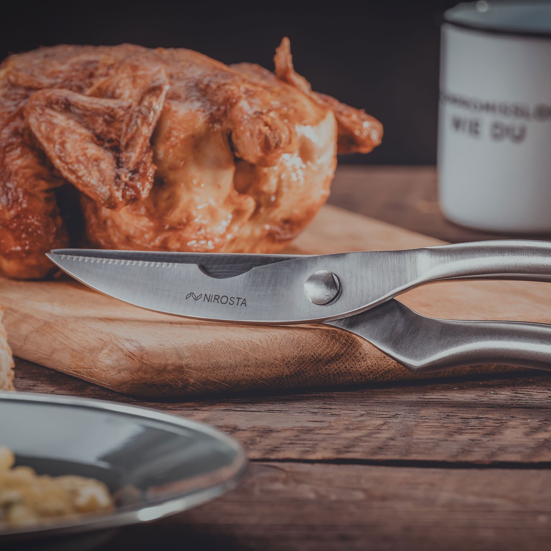 Nirosta Geflügelschere Schere aus Edelstahl zum Tranchieren von Hähnchen, Gans, Truthahn
