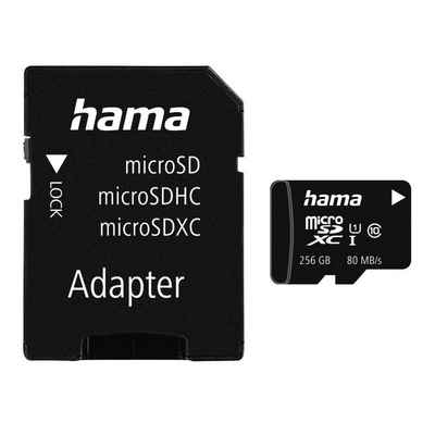 Hama microSDHC 16GB Class 10 UHS-I 80MB/s + Adapter/Foto Speicherkarte (256 GB, UHS-I Class 10, 80 MB/s Lesegeschwindigkeit)