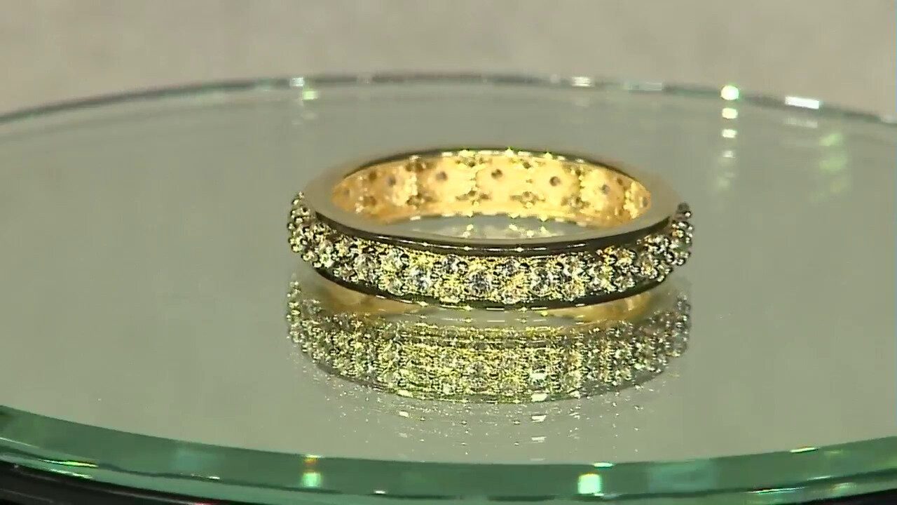 Cavill Silberring Strahlender Zirkon Goldplattierter Silberring günstig online kaufen