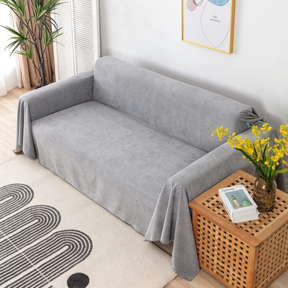 Sofabezug Sofaüberwürfe Abdeckung wasserabweisend rutschfest Couchschutz, Juoungle grau(180*150cm)