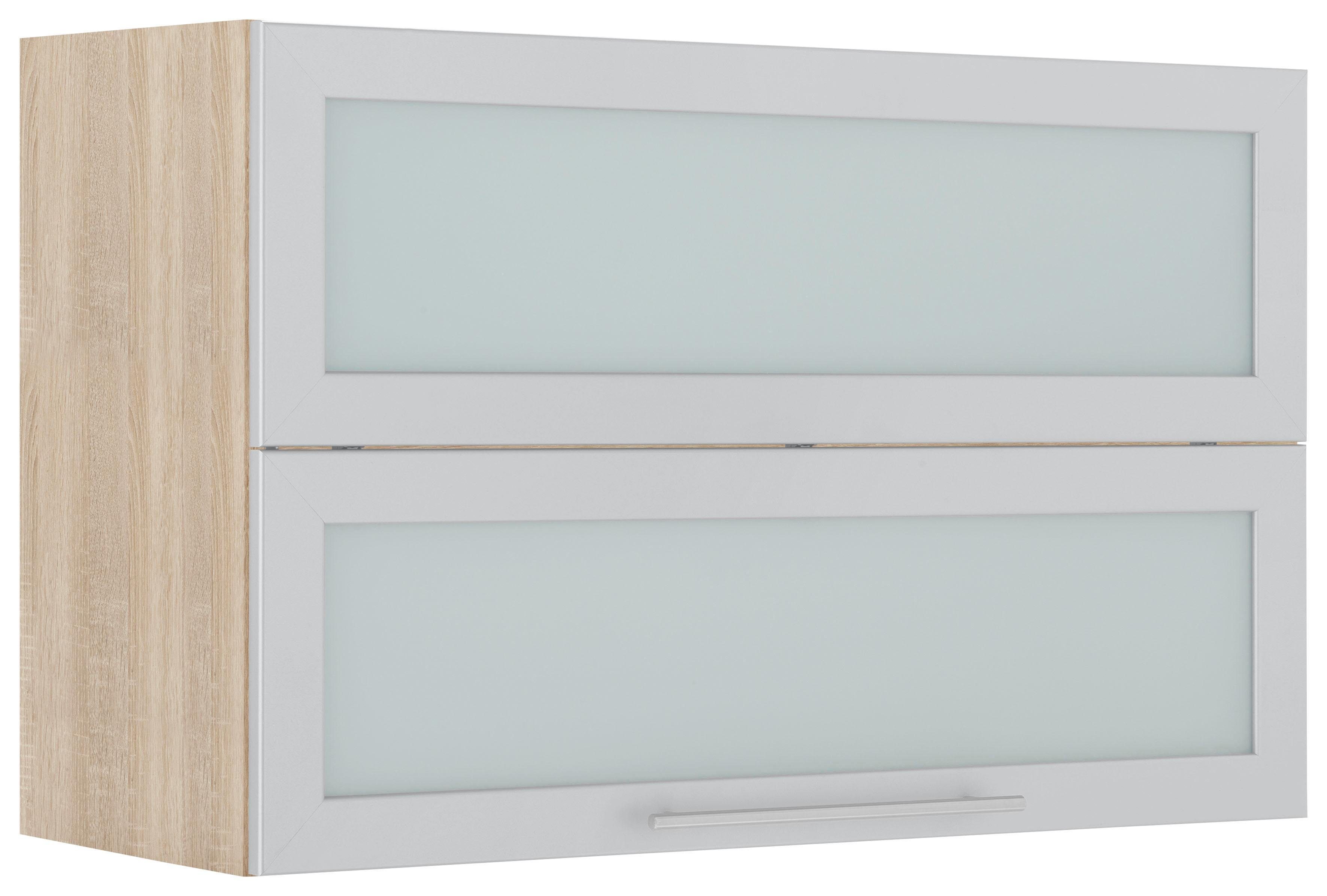 wiho Küchen Faltlifthängeschrank Flexi2 Breite 90 cm alufarben/eichefarben