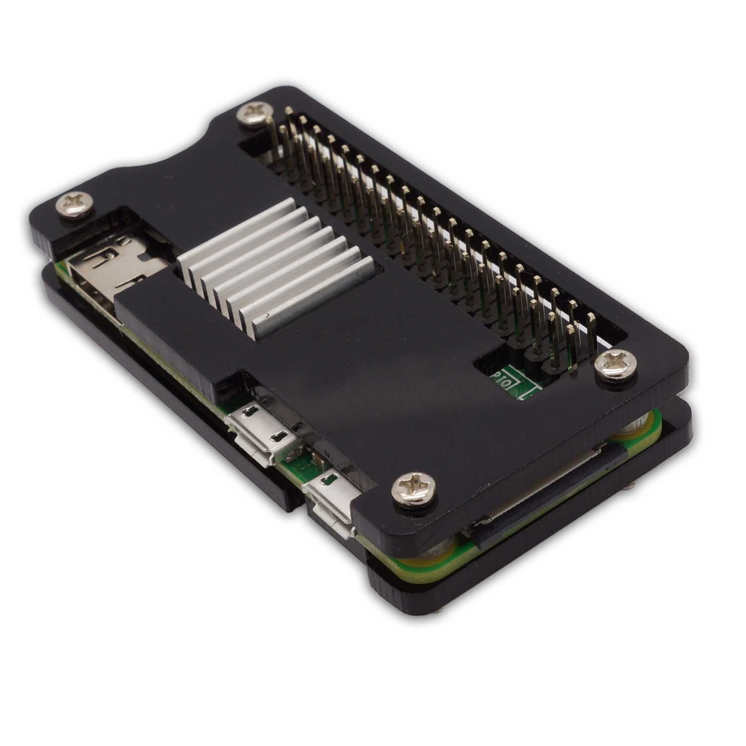 PC-Gehäuse Acryl Gehäuse für Raspberry Pi Zero W / WH - Farbe: schwarz