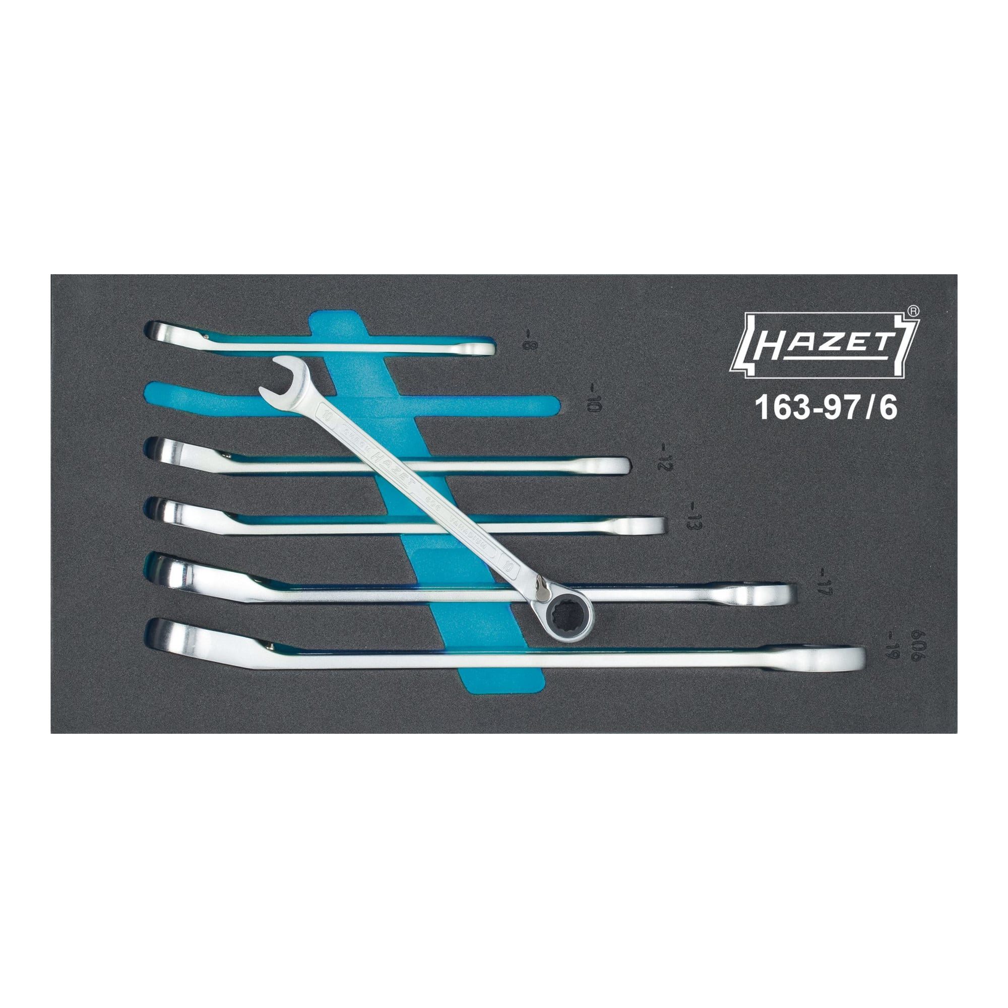 HAZET Maulschlüssel HAZET Knarren-Ring-Maulschlüssel-Satz 163-97/6