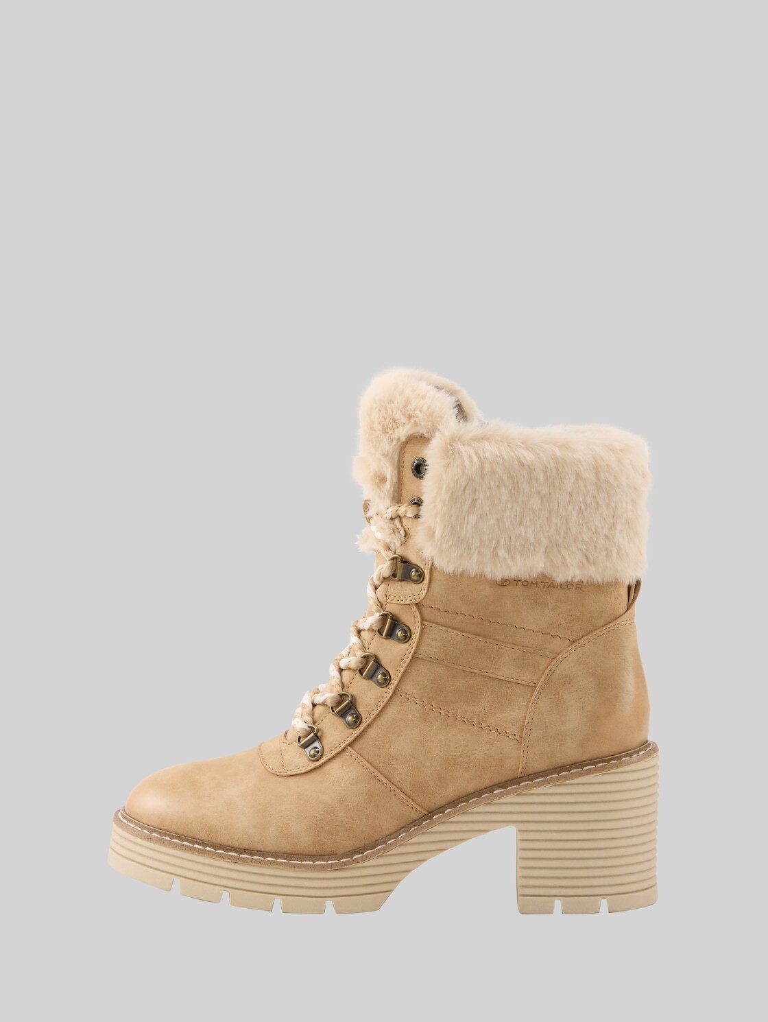 TOM TAILOR Shoes Licence Schnürstiefel (1-tlg) Gefütterte Stiefeletten mit Block-Absatz
