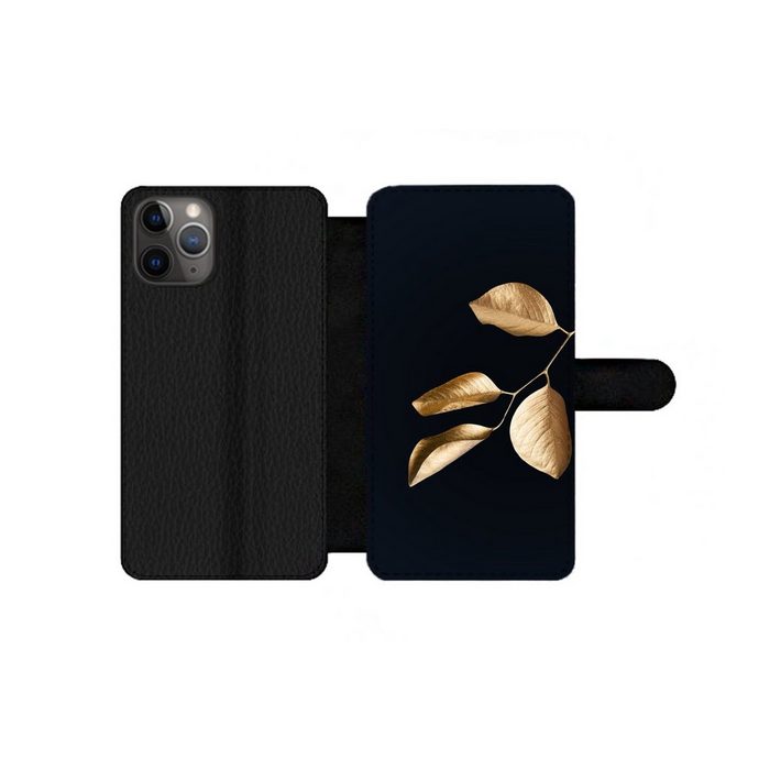MuchoWow Handyhülle Blätter - Zweig - Gold - Luxus Handyhülle Telefonhülle Apple iPhone 11 Pro
