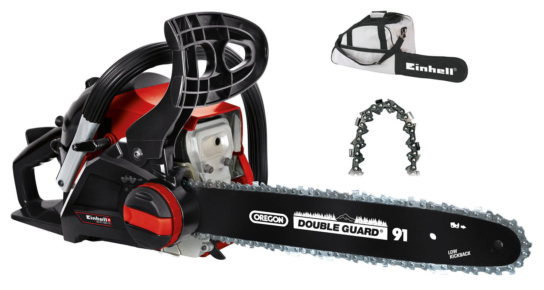 Einhell Benzin-Kettensäge GC-PC 1435 I TC Kit, 35 cm Schwertlänge, inkl. Benzin-/Öl-Mischflasche und Schwertschutz-Tasche