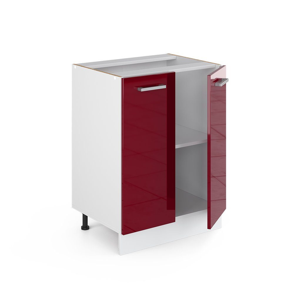 Vicco Unterschrank R-Line, Rot Hochglanz/Weiß, 60 cm ohne Arbeitsplatte (1-St)