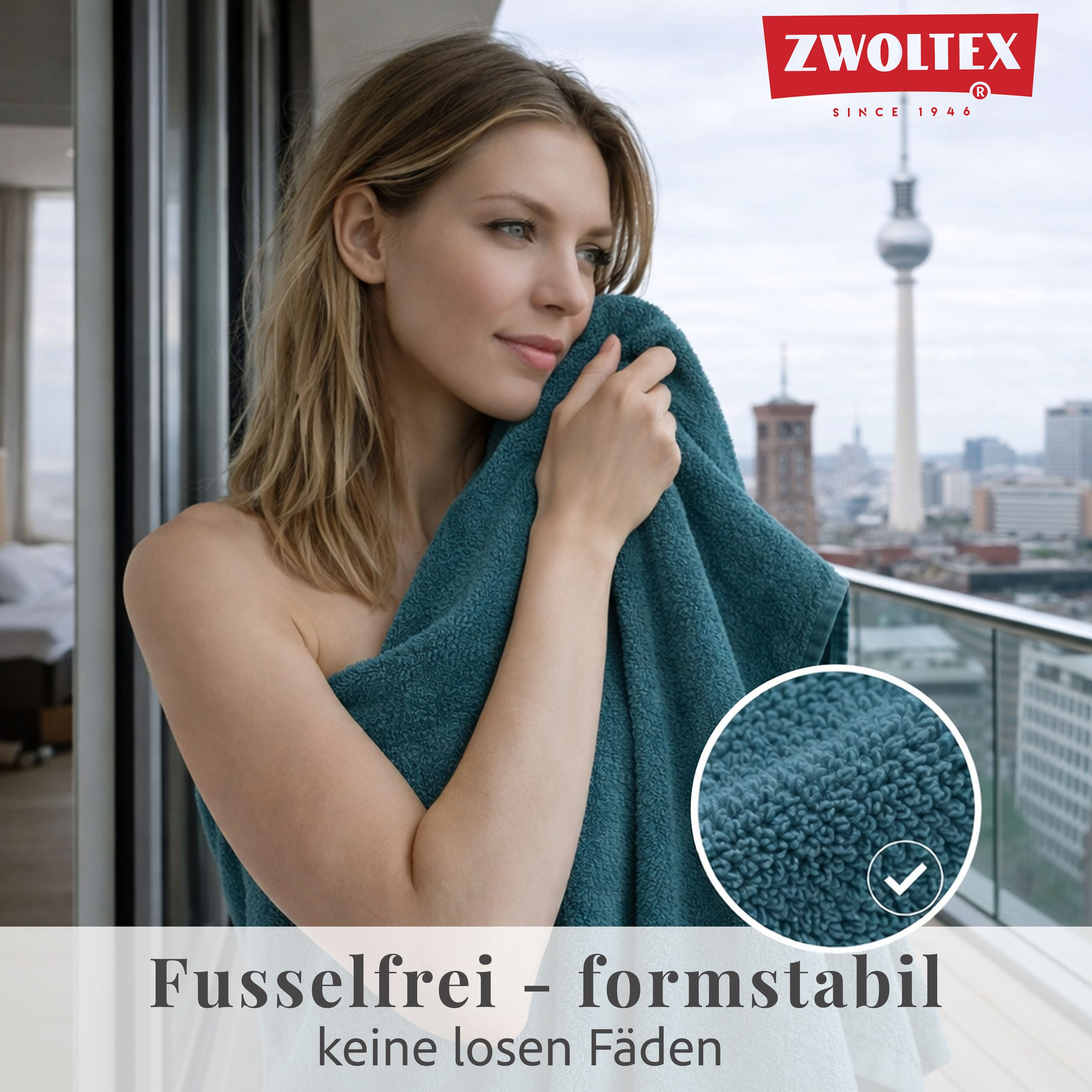 Zwoltex Handtücher 650g/m² dickes Handtuch Set weich saugstark Baumwolle Türkis, (GOTS Bio Baumwolle OEKO-TEX zertifiziert Handtücher 2x50x100), Extra weiche Struktur sorgt für Komfort nach Dusche oder Bad