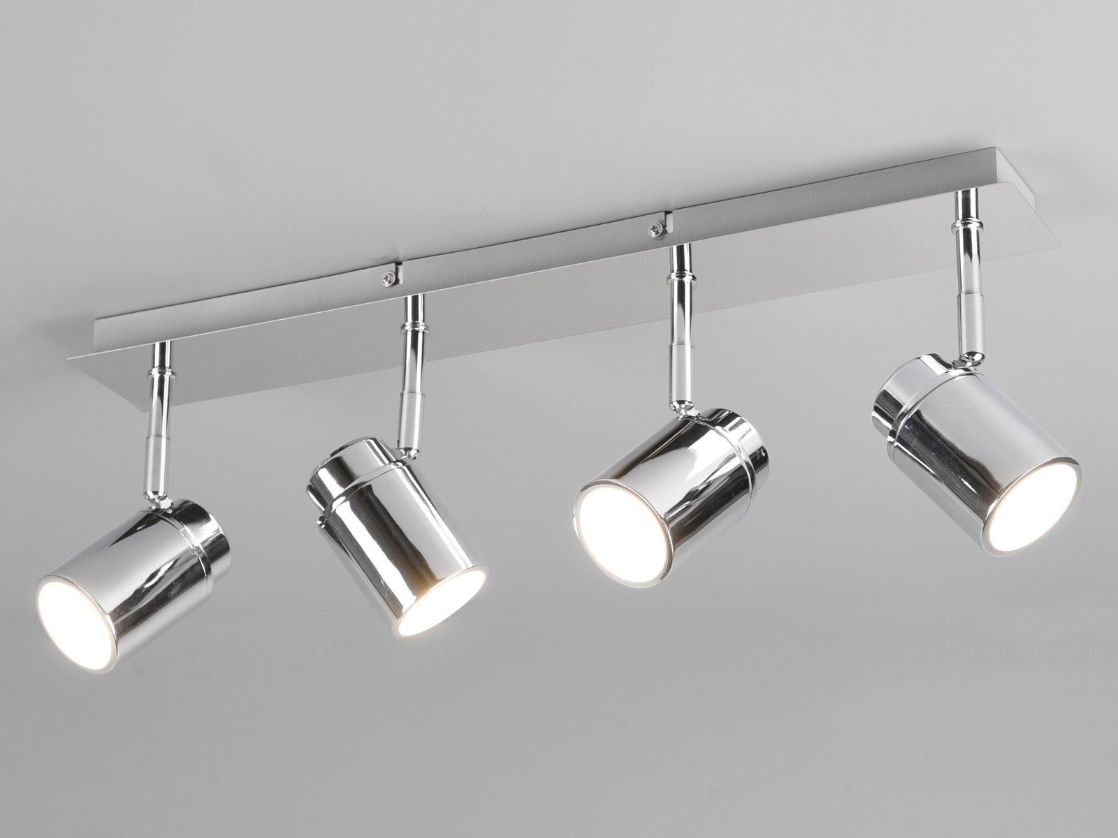 TRIO Leuchten LED Deckenstrahler, Dimmfunktion, LED wechselbar, Warmweiß, innen, Badezimmer-Lampe für Gäste WC, Decken-Leuchte 4-flammig B: 52cm