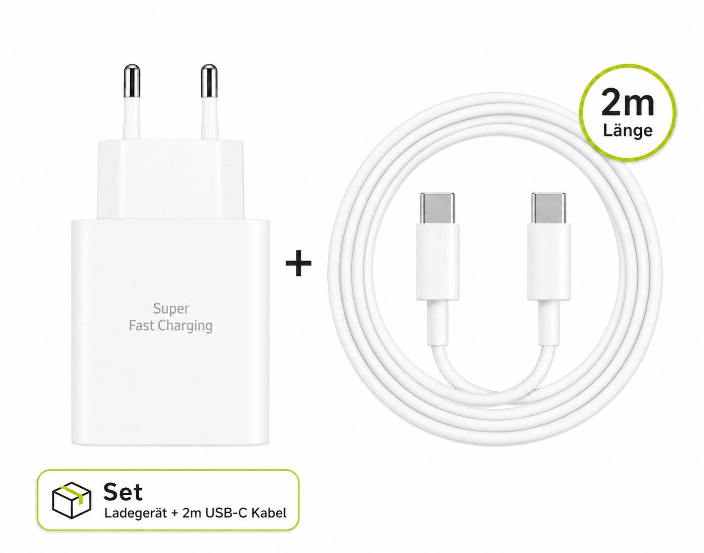 Ventarent 45W Lade-Set mit 2m Kabel für iPhone 18, 17, 16 & 15 USB-Ladegerät USB-Ladegerät (3000 mA, Set, 2-tlg., Netzadapter und Ladekabel, Fast Charge, PD, PP – Bild 4 von 5