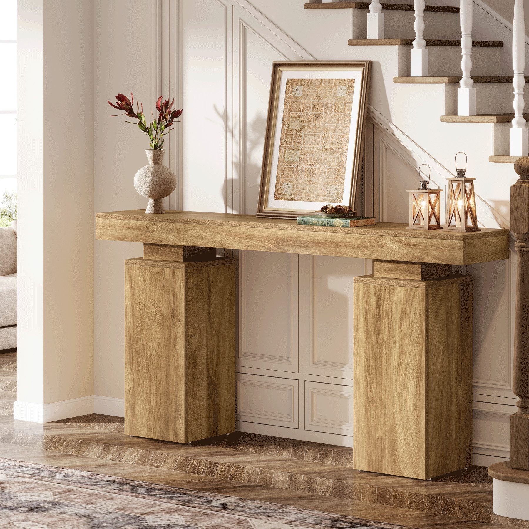 Tribesigns Konsolentisch 160cm Langer Holz Foyertisch, Flurtisch Eingangstisch hinter der Couch – Bild 5 von 5